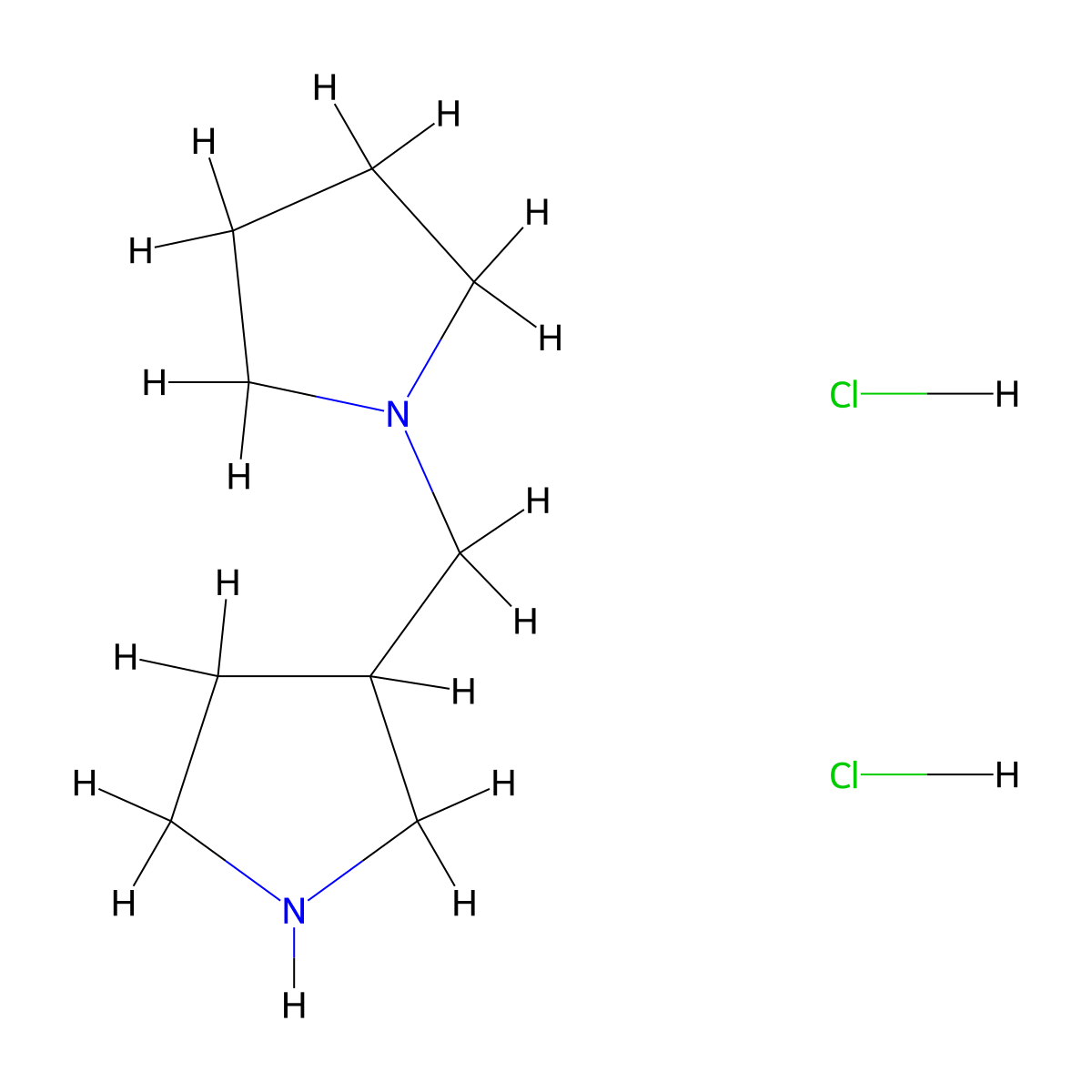 1-(Pyrrolidin-3-ylmethyl)pyrrolidine dihydrochloride molecular structure, CAS 1219981-46-0