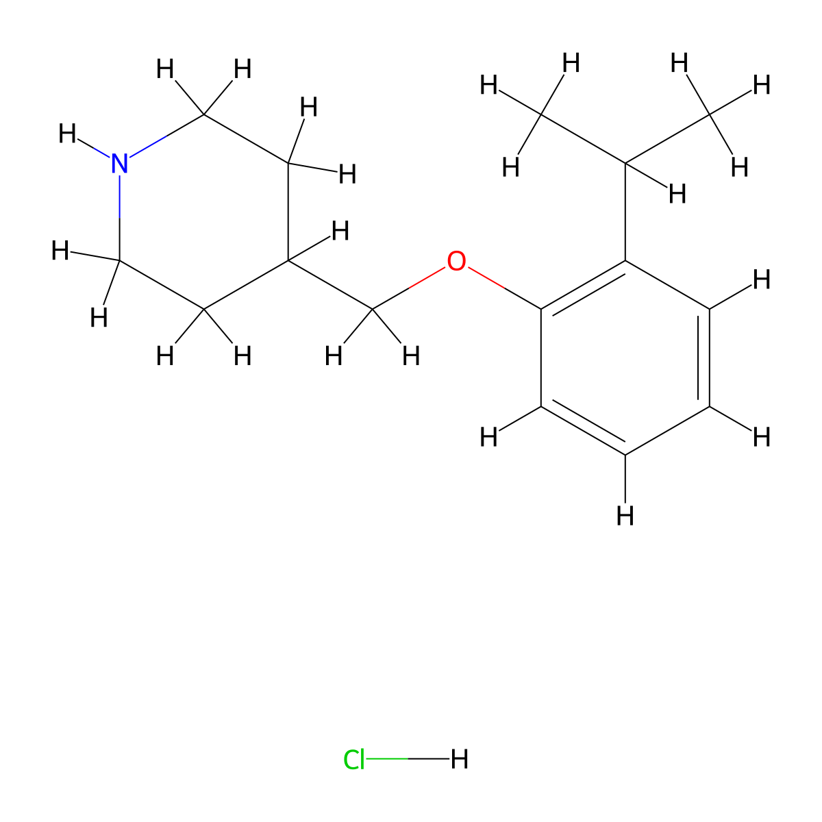 4-[(2-Isopropylphenoxy)methyl]piperidine hydrochloride molecular structure, CAS 1219982-10-1