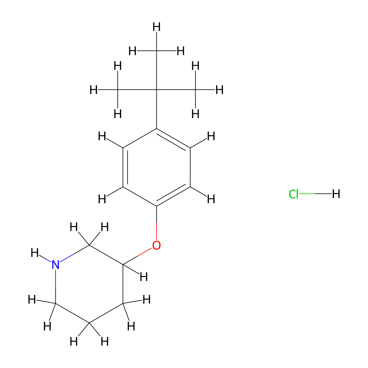 3-[4-(Tert-butyl)phenoxy]piperidine hydrochloride molecular structure, CAS 1219982-23-6