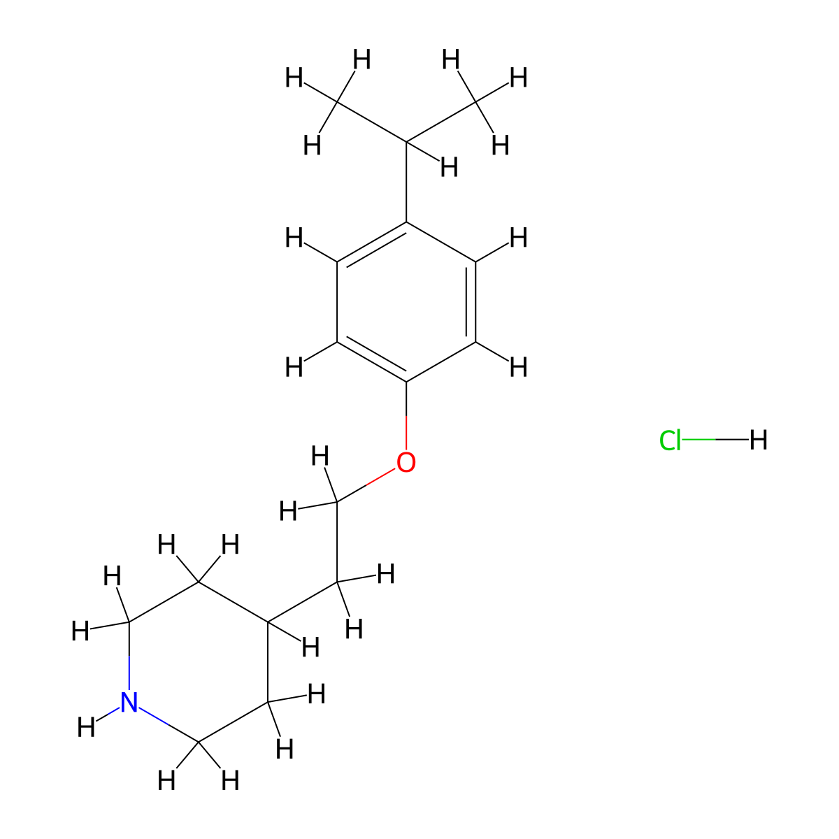 4-[2-(4-Isopropylphenoxy)ethyl]piperidine hydrochloride molecular structure, CAS 1219982-25-8