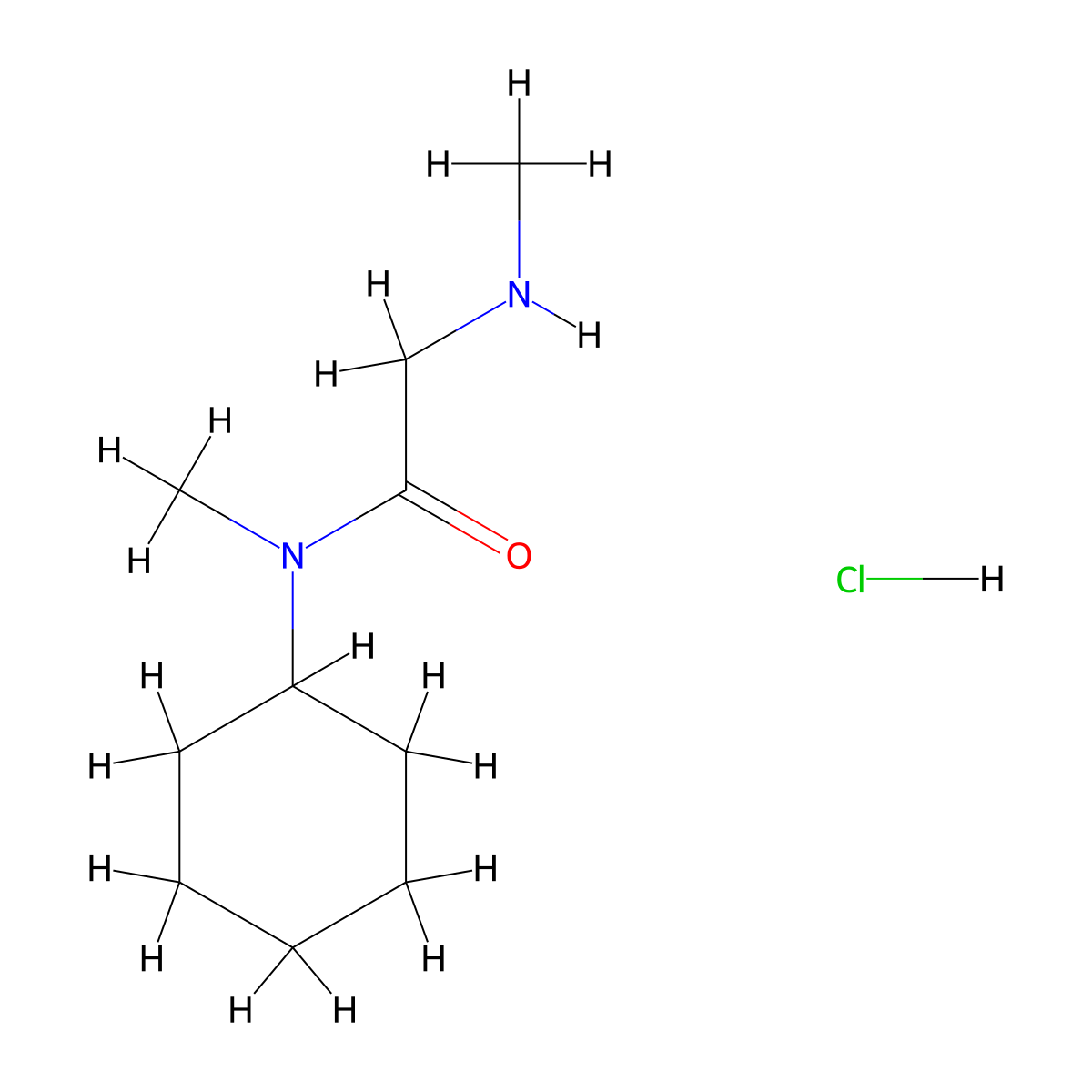 N-cyclohexyl-N-methyl-2-(methylamino)acetamide hydrochloride molecular structure, CAS 1219982-31-6