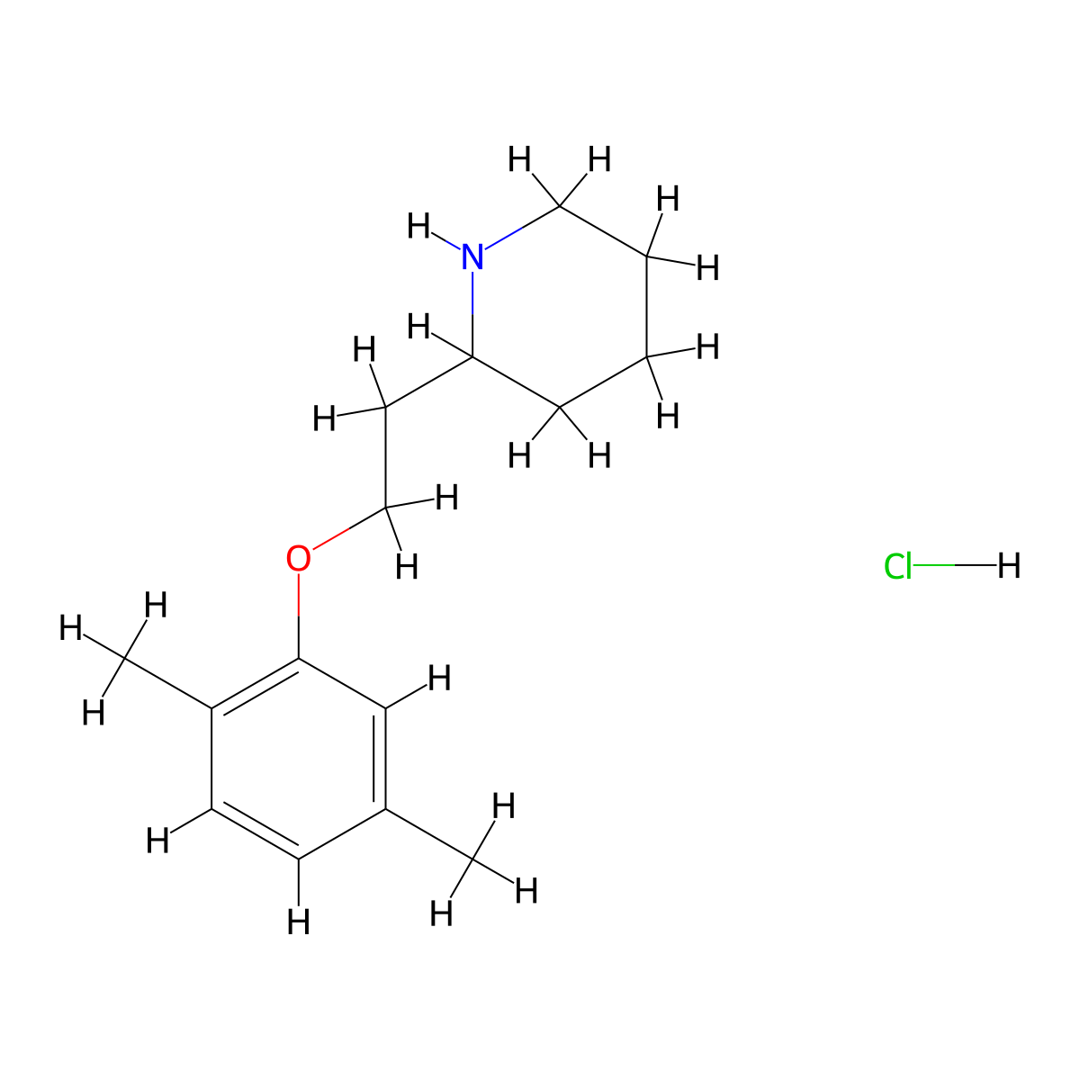 2-[2-(2,5-Dimethylphenoxy)ethyl]piperidine hydrochloride molecular structure, CAS 1219982-32-7