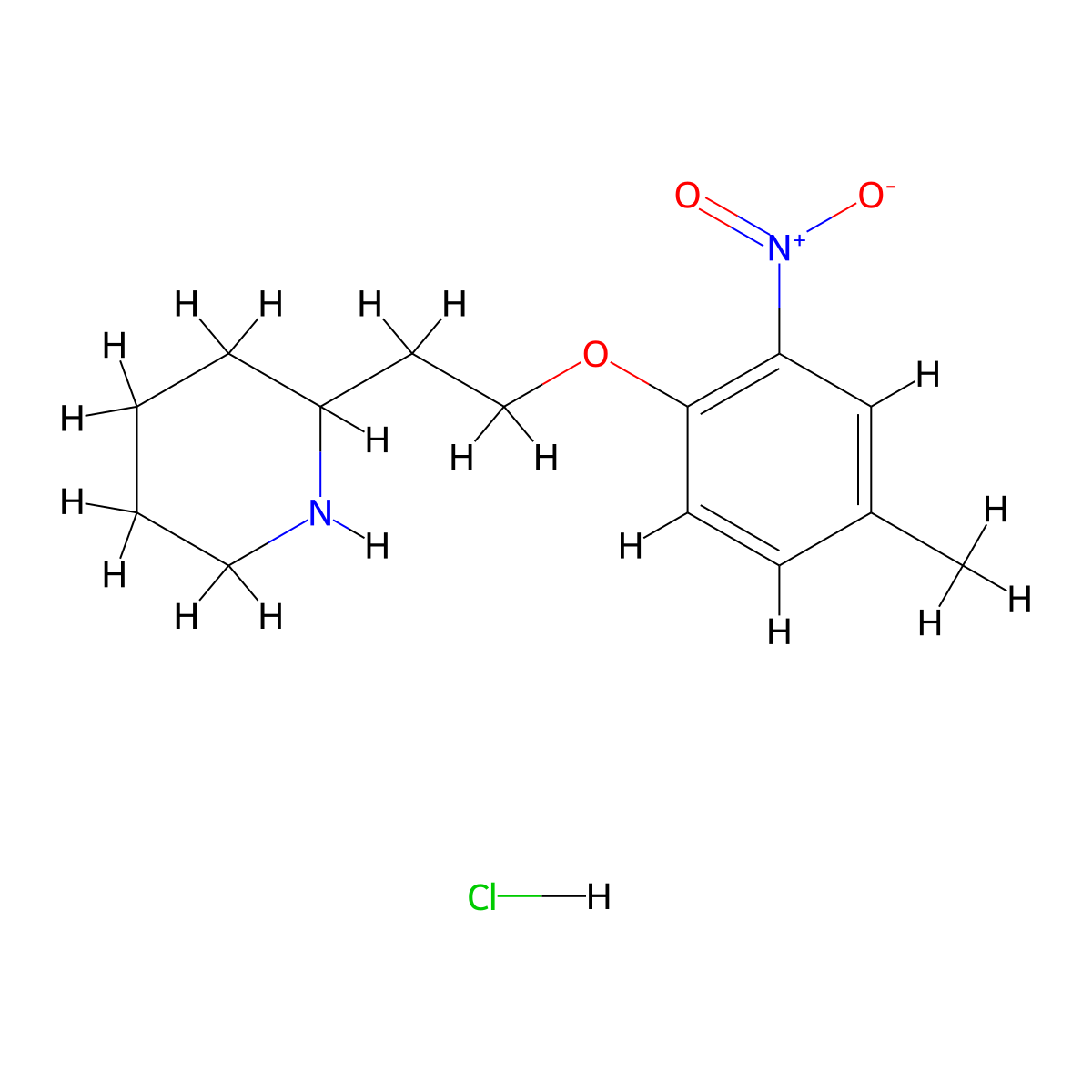 2-[2-(4-Methyl-2-nitrophenoxy)ethyl]piperidine hydrochloride molecular structure, CAS 1219982-41-8