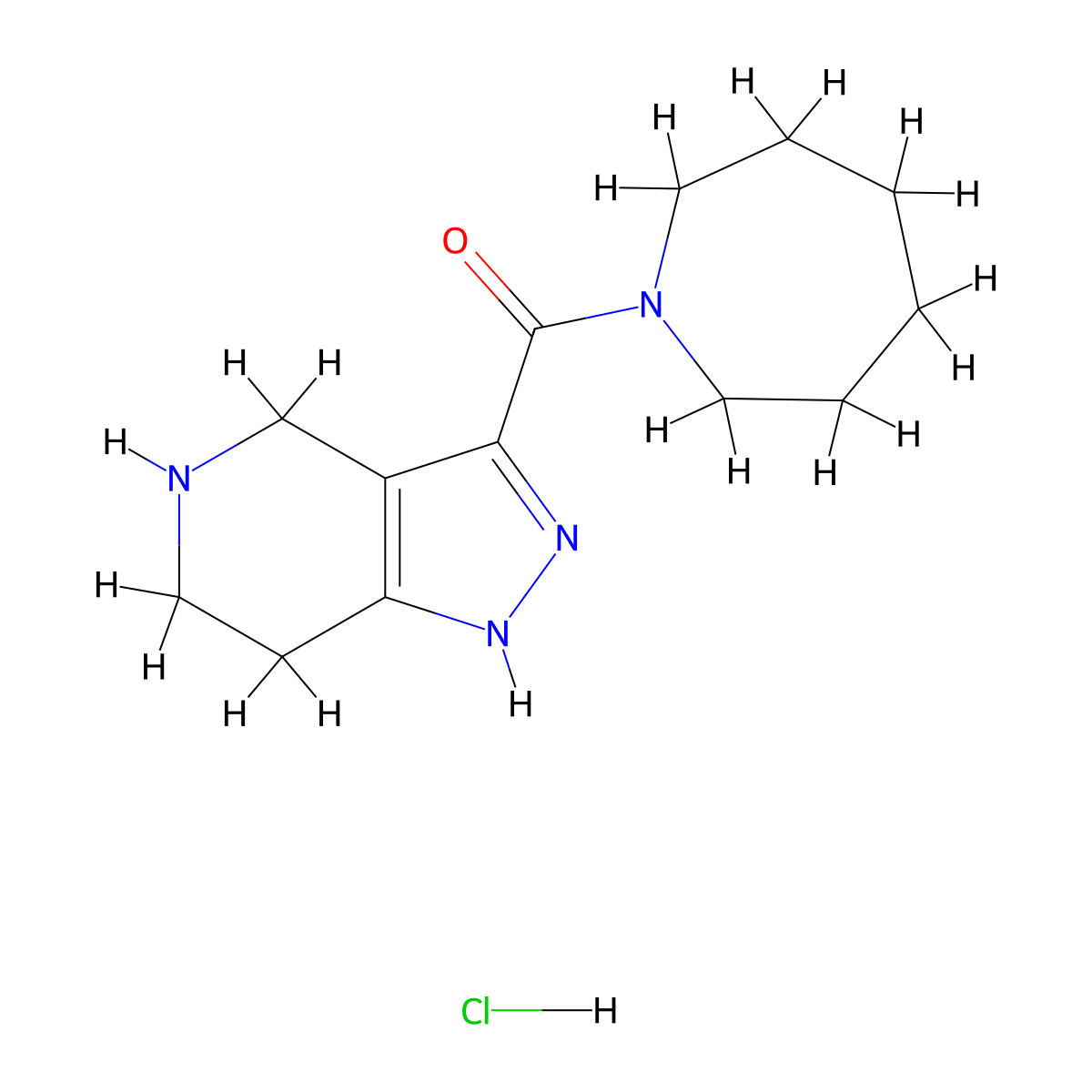 1-Azepanyl(4,5,6,7-tetrahydro-1H-pyrazolo-[4,3-c]pyridin-3-yl)methanone hydrochloride molecular structure, CAS 1219982-46-3