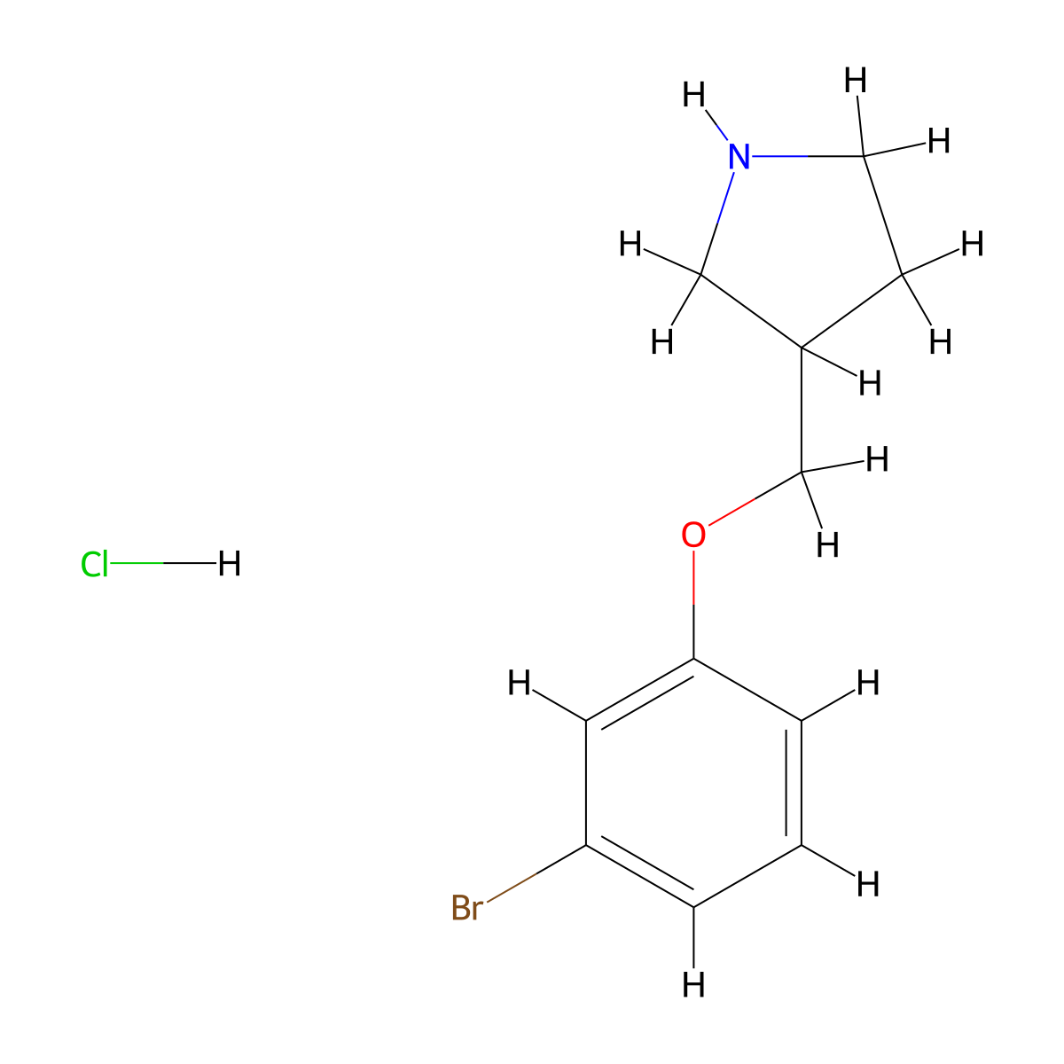 3-[(3-Bromophenoxy)methyl]pyrrolidine hydrochloride molecular structure, CAS 1219982-48-5