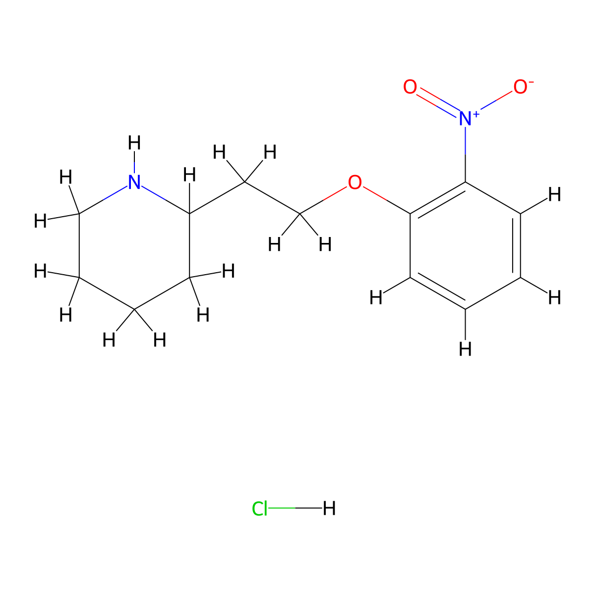 2-[2-(2-Nitrophenoxy)ethyl]piperidine hydrochloride molecular structure, CAS 1219982-53-2