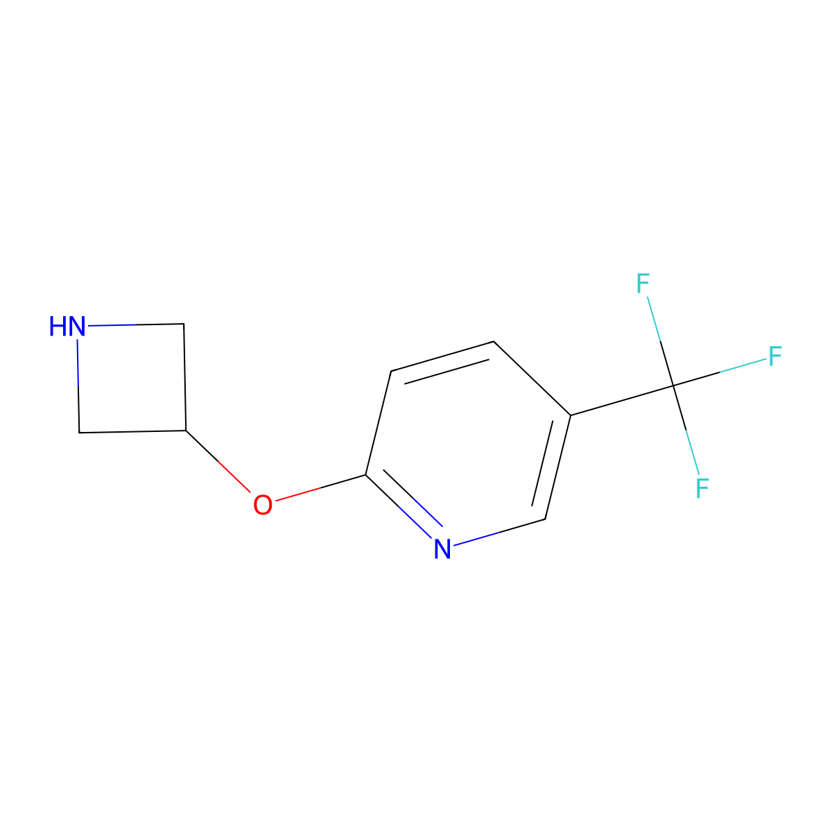 2-(Azetidin-3-yloxy)-5-(trifluoromethyl)pyridine molecular structure, CAS 1219982-55-4