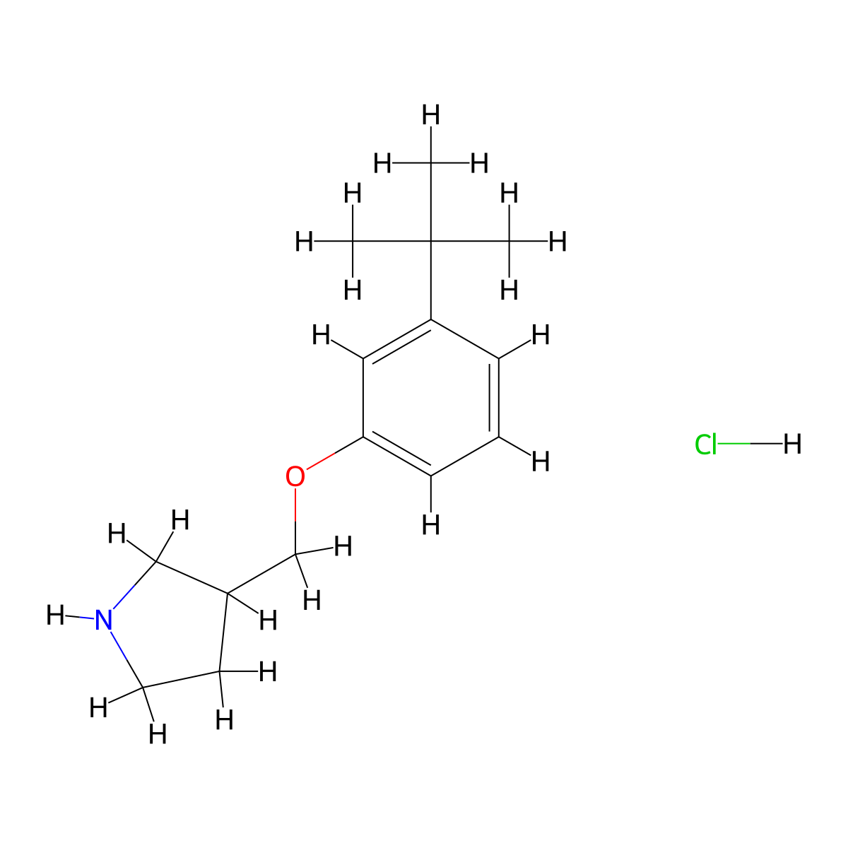 3-(tert-Butyl)phenyl 3-pyrrolidinylmethyl ether hydrochloride molecular structure, CAS 1219982-61-2
