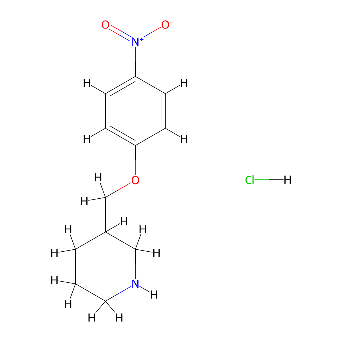 3-[(4-Nitrophenoxy)methyl]piperidine hydrochloride molecular structure, CAS 1219982-62-3