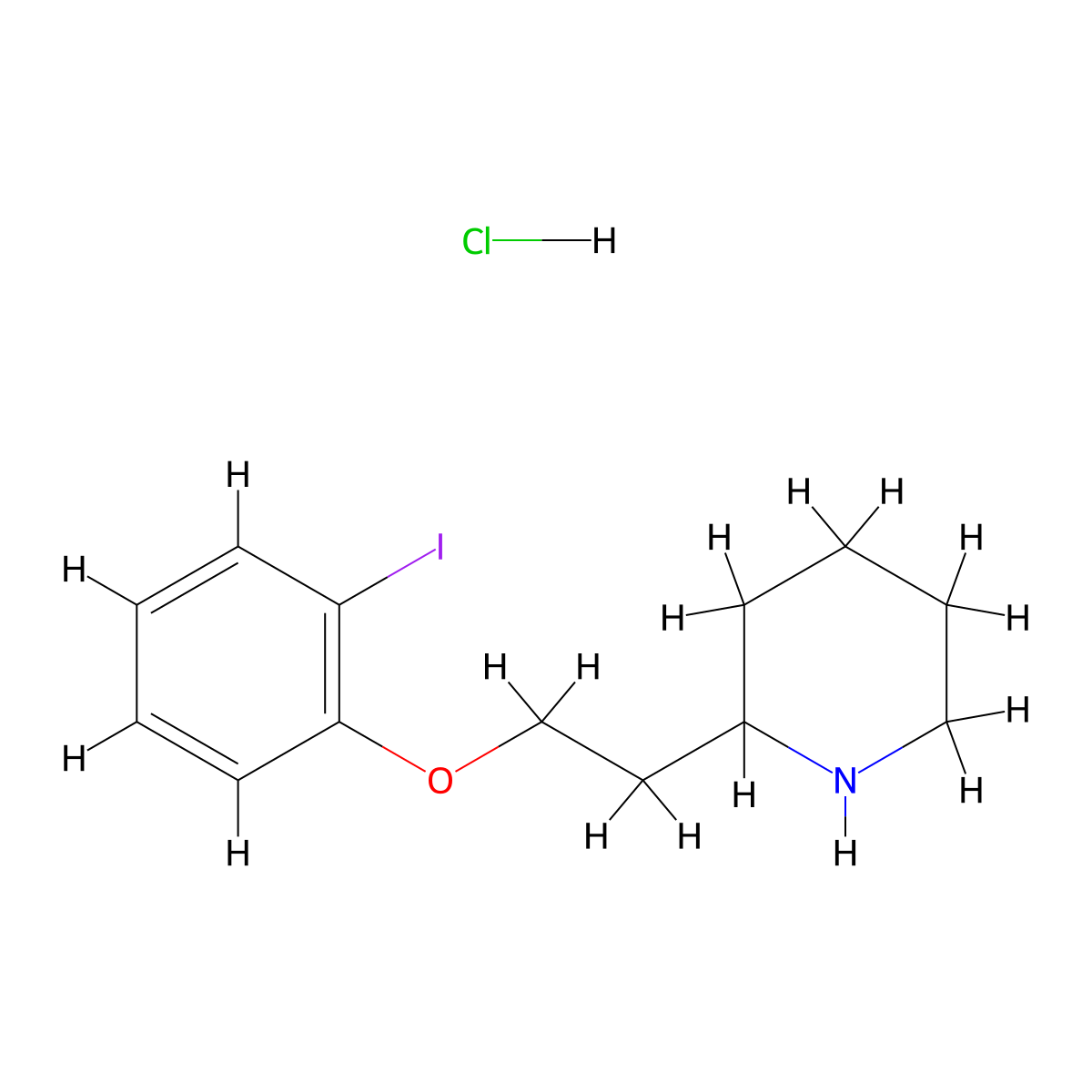 2-[2-(2-Iodophenoxy)ethyl]piperidine hydrochloride molecular structure, CAS 1219982-69-0