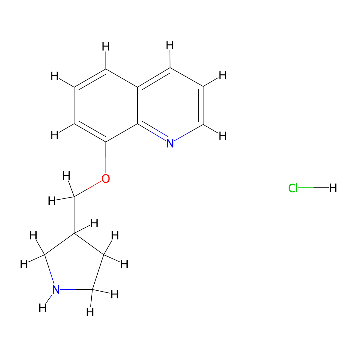 8-(3-Pyrrolidinylmethoxy)quinoline hydrochloride molecular structure, CAS 1219982-72-5