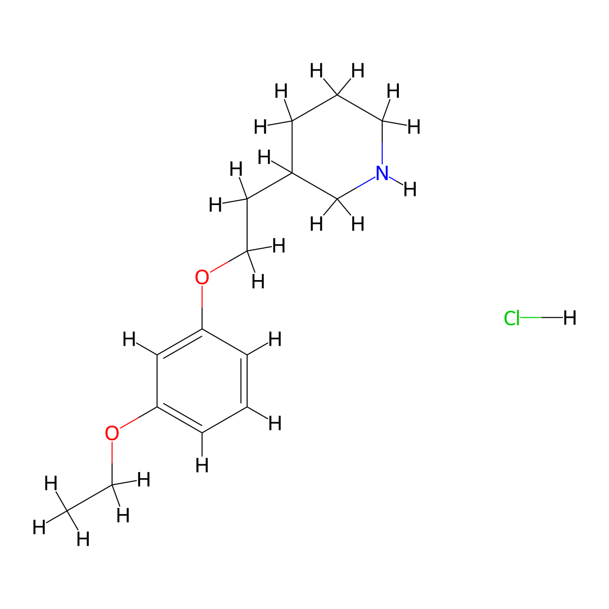 3-[2-(3-Ethoxyphenoxy)ethyl]piperidine hydrochloride molecular structure, CAS 1219982-78-1