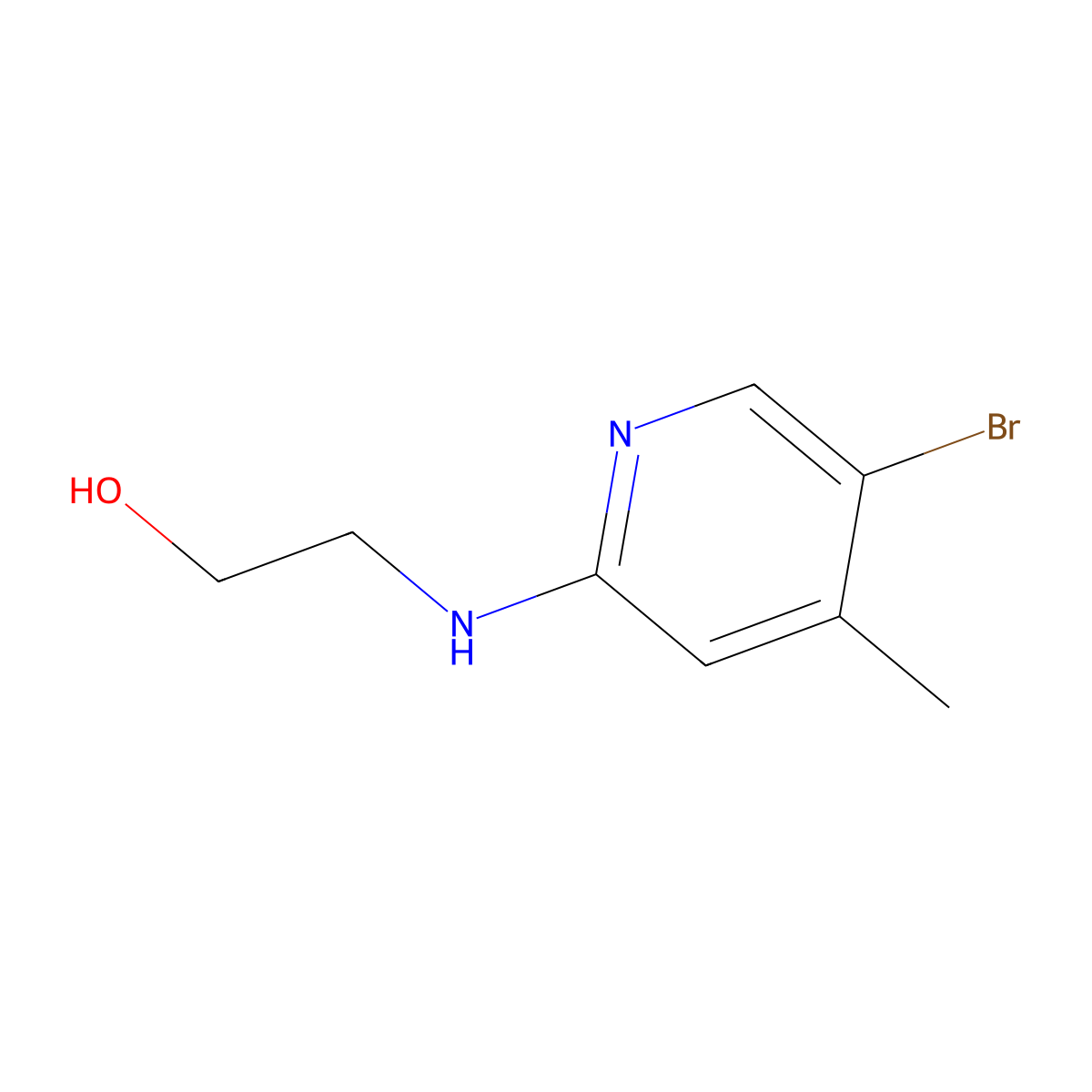 2-((5-Bromo-4-methylpyridin-2-yl)amino)ethanol molecular structure, CAS 1219982-86-1