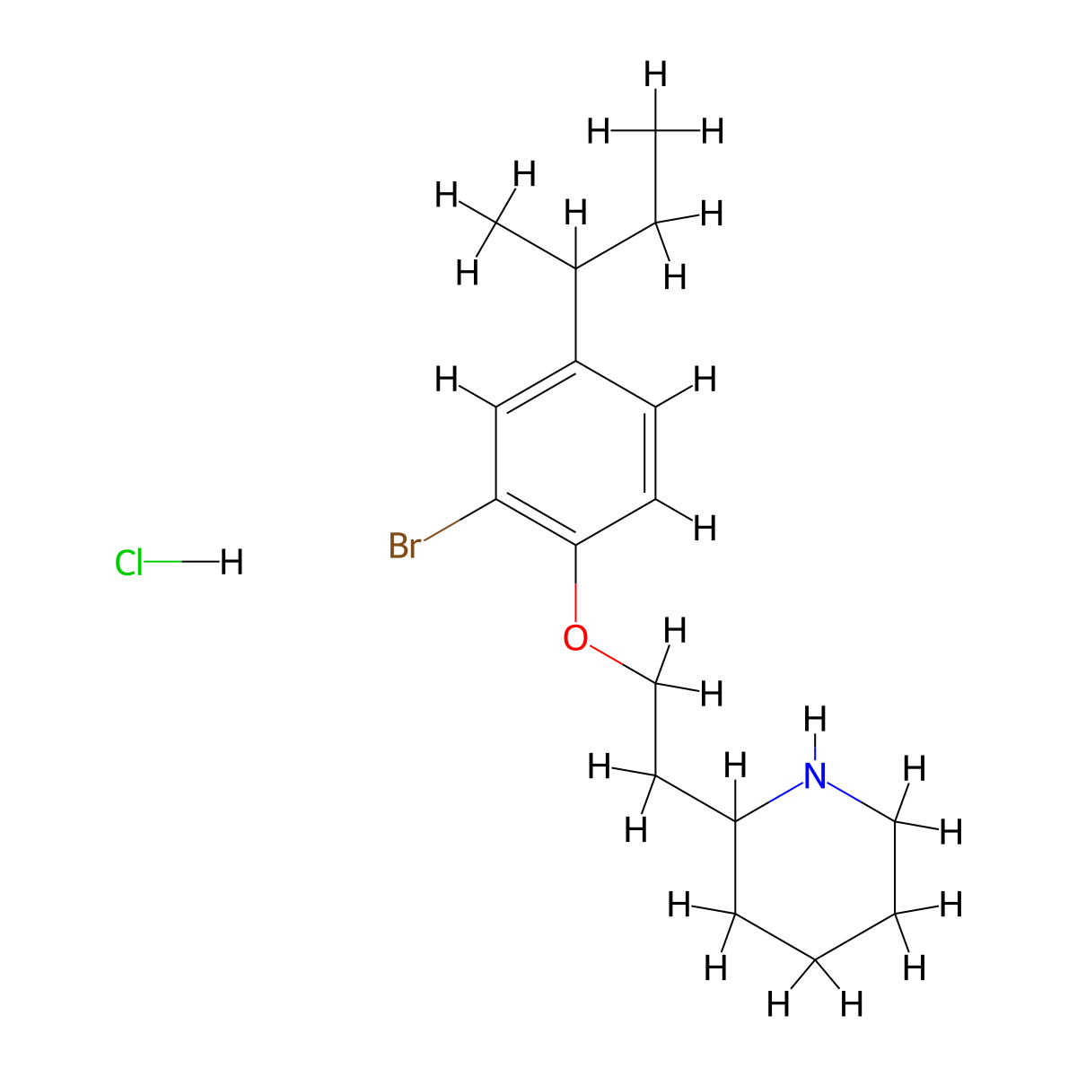 2-{2-[2-Bromo-4-(sec-butyl)phenoxy]-ethyl}piperidine hydrochloride molecular structure, CAS 1219982-91-8