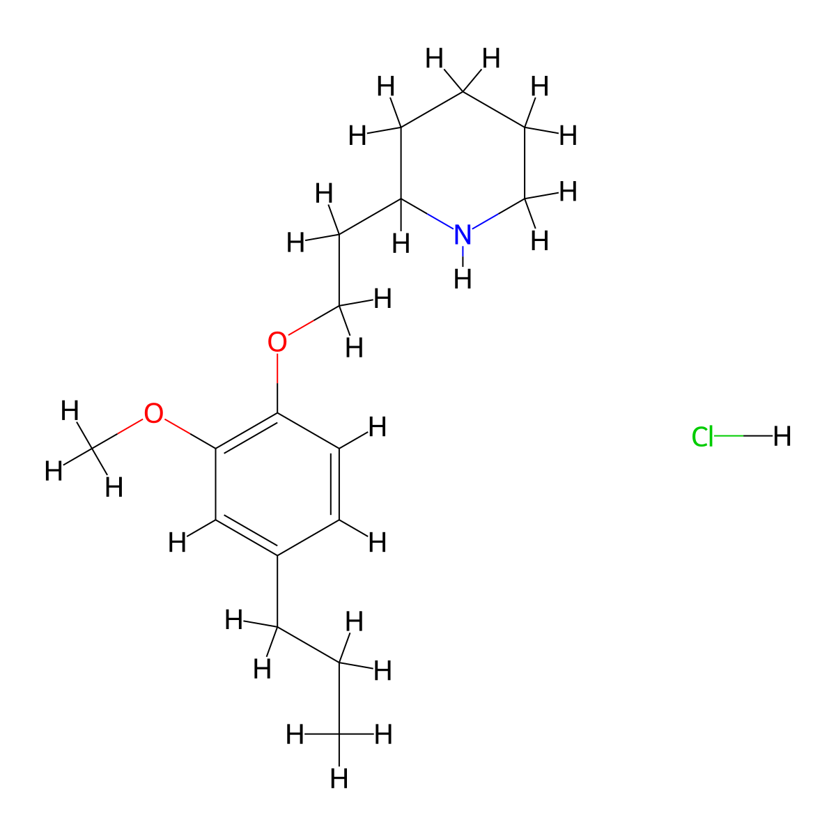 2-[2-(2-Methoxy-4-propylphenoxy)ethyl]piperidine hydrochloride molecular structure, CAS 1219982-97-4
