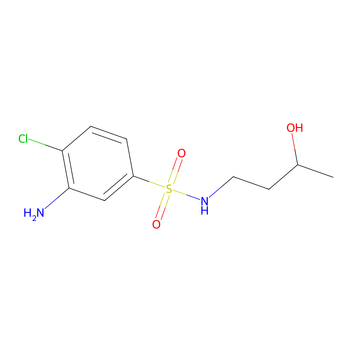 3-Amino-4-chloro-N-(3-hydroxybutyl)benzenesulfonamide molecular structure, CAS 1219982-99-6
