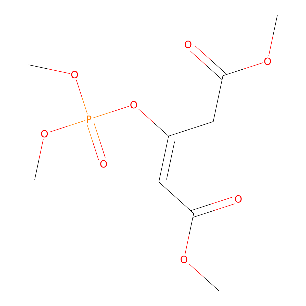 2-Pentenedioic acid, 3-((dimethoxyphosphinyl)oxy)-, 1,5-dimethyl ester molecular structure, CAS 122-10-1