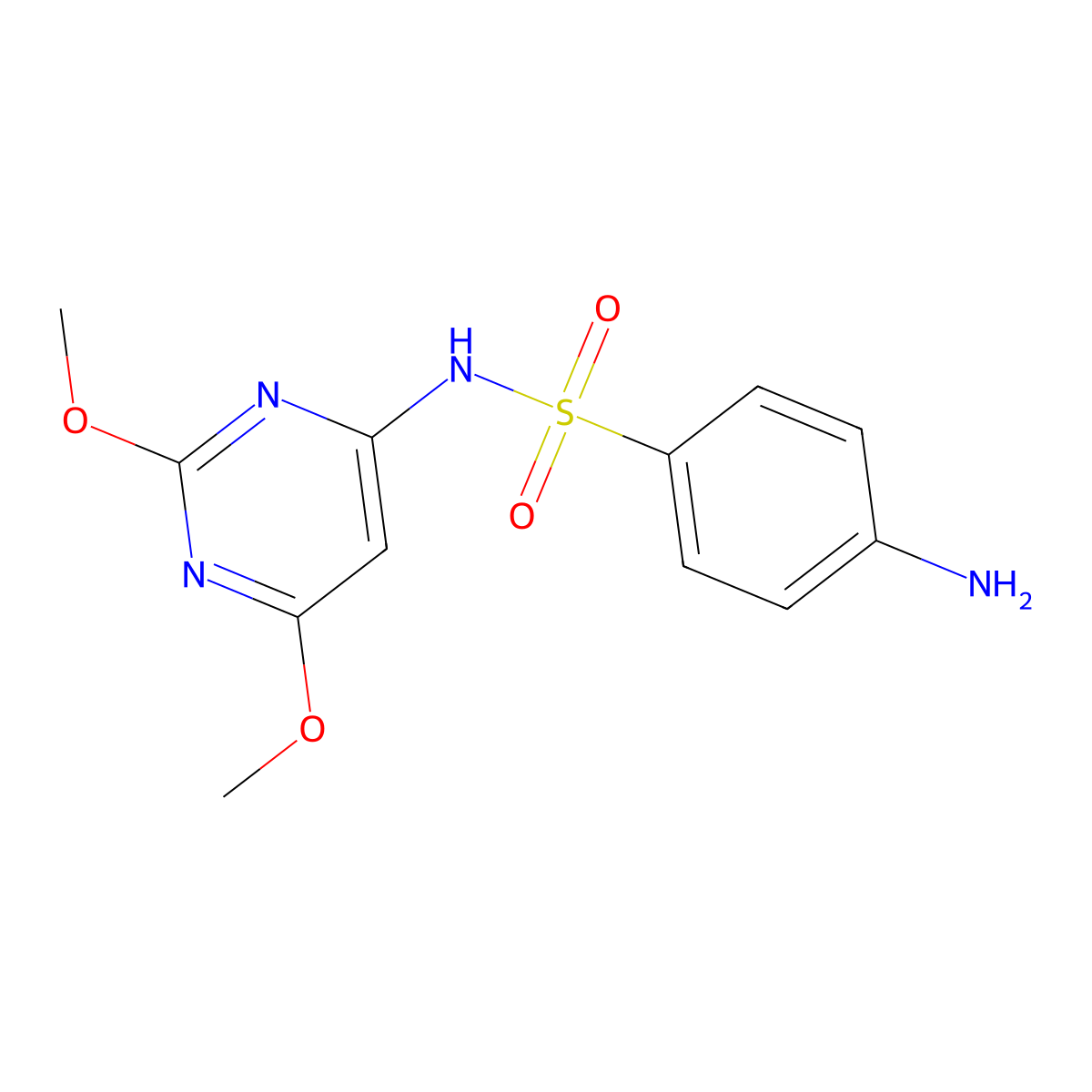 Sulfadimethoxine molecular structure, CAS 122-11-2