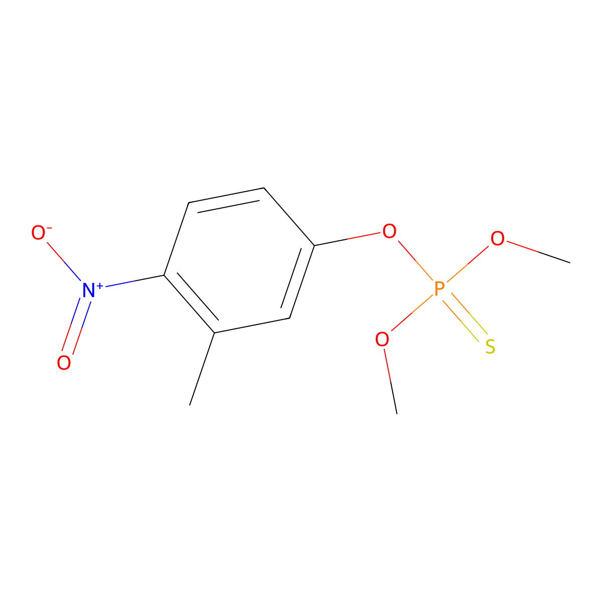 Fenitrothion molecular structure, CAS 122-14-5