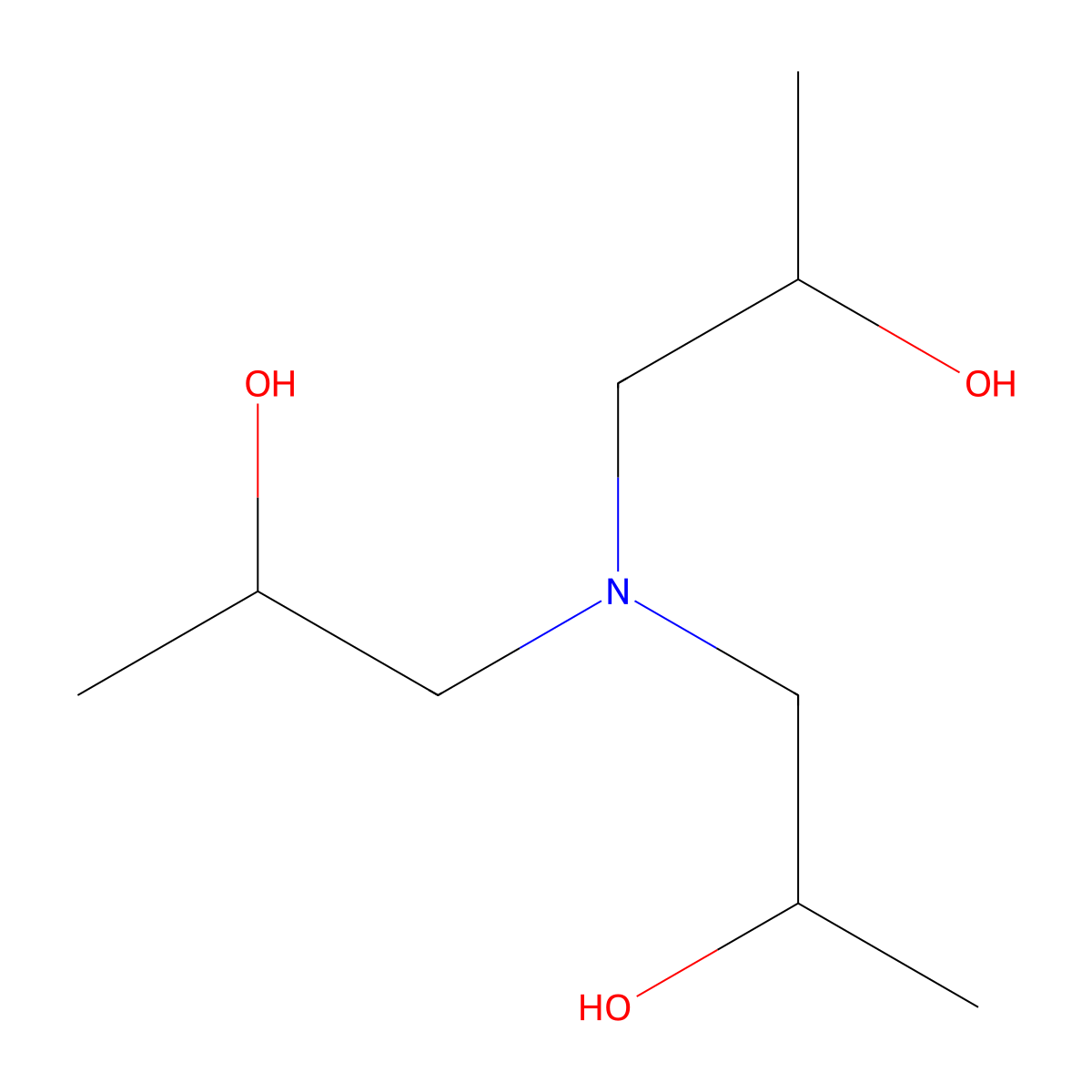 Triisopropanolamine molecular structure, CAS 122-20-3