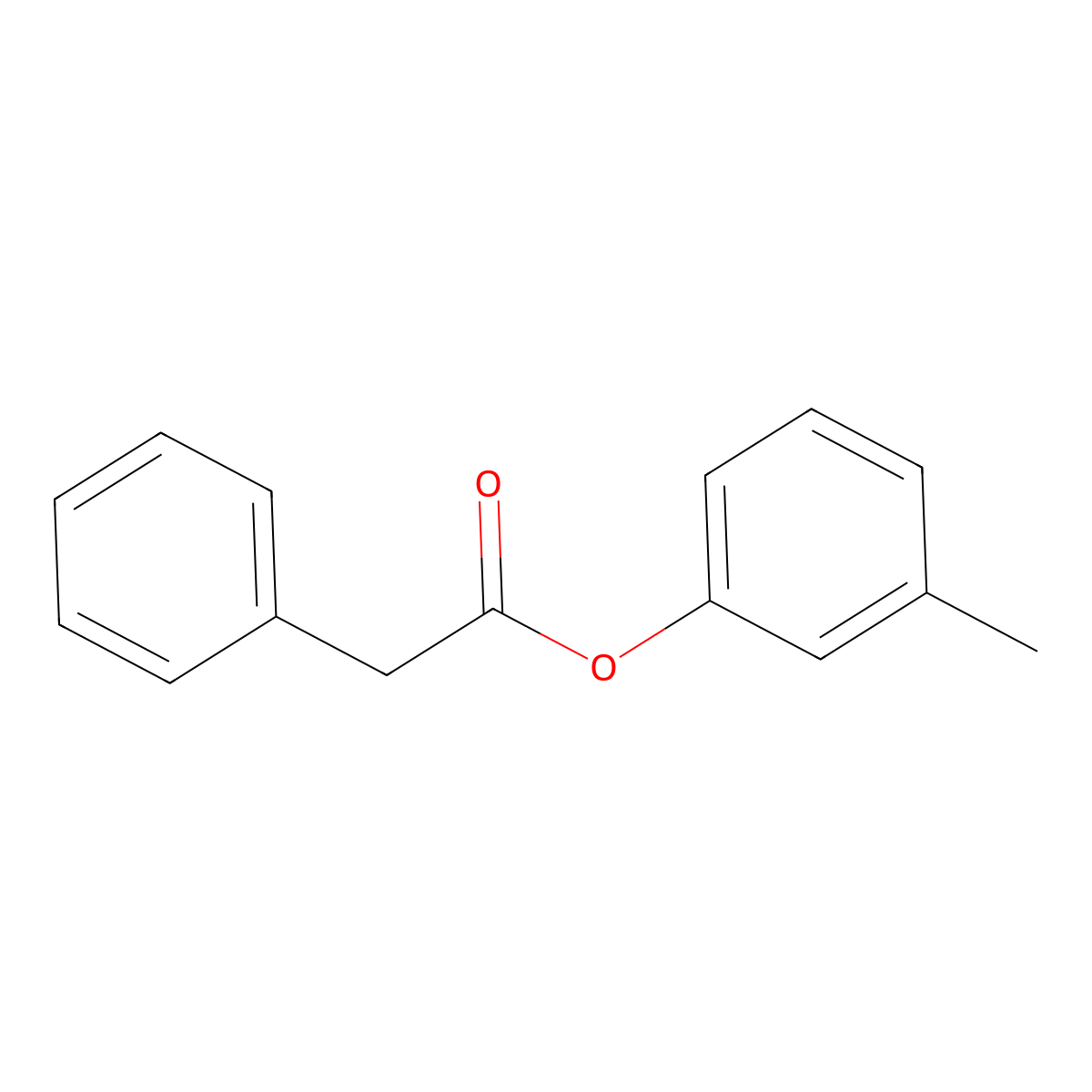 3-Tolyl phenylacetate molecular structure, CAS 122-27-0