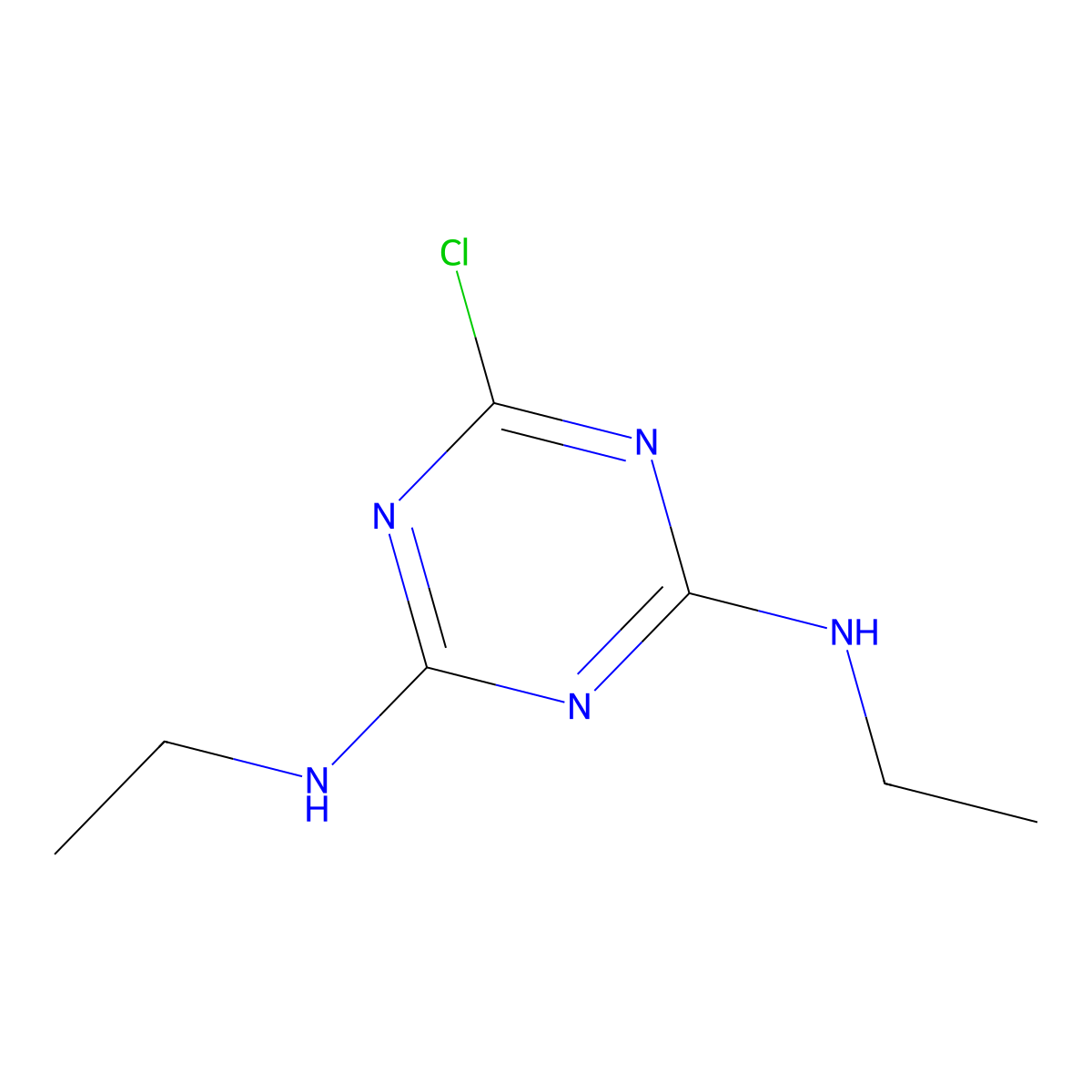 Simazine molecular structure, CAS 122-34-9