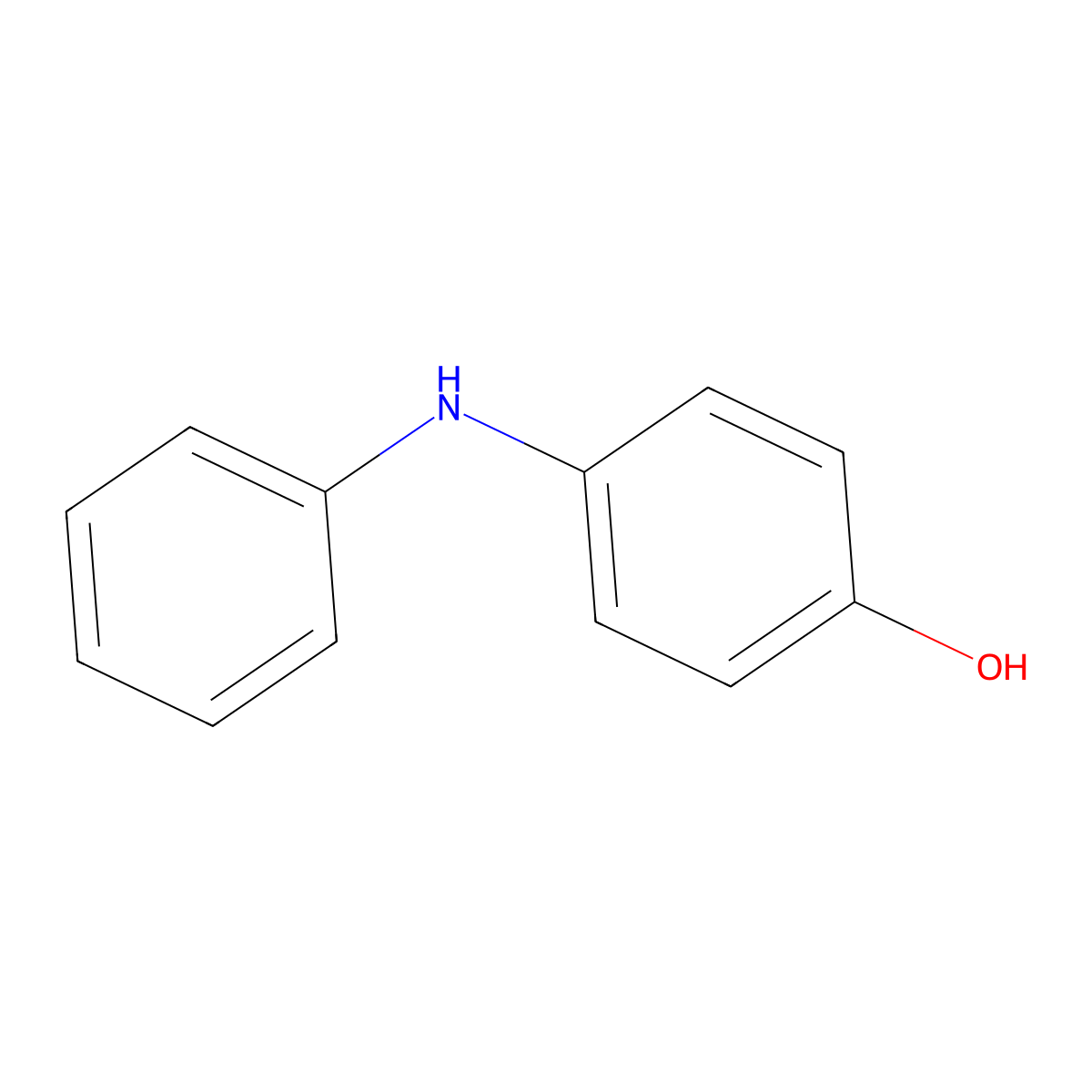 4-Hydroxydiphenylamine molecular structure, CAS 122-37-2