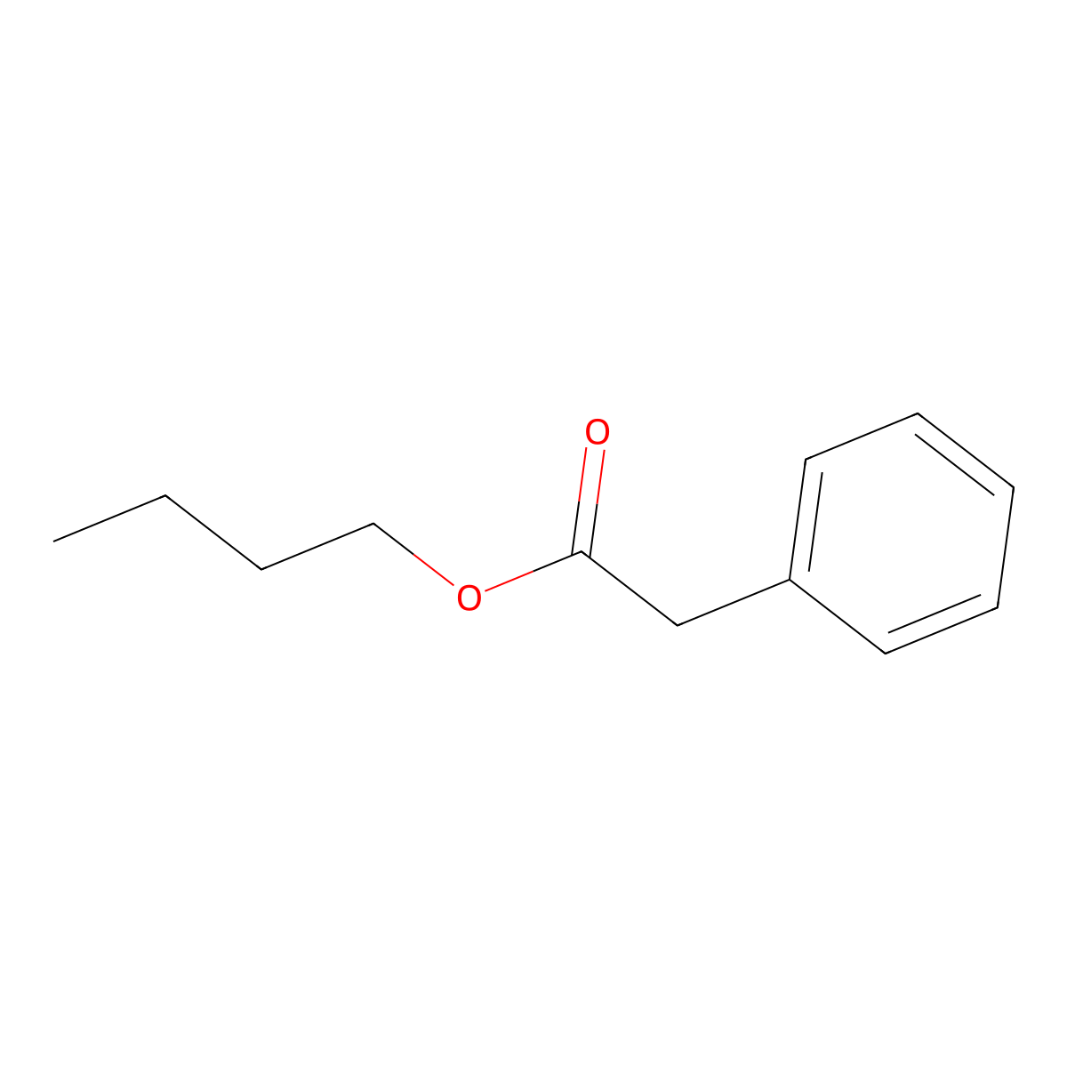 Butyl phenylacetate molecular structure, CAS 122-43-0