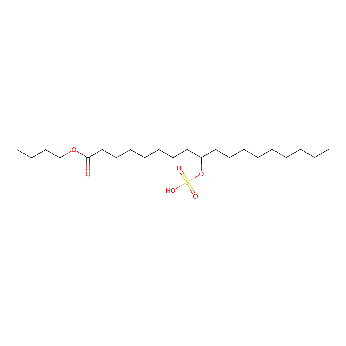 Butyl 9-(sulfooxy)stearate molecular structure, CAS 122-53-2