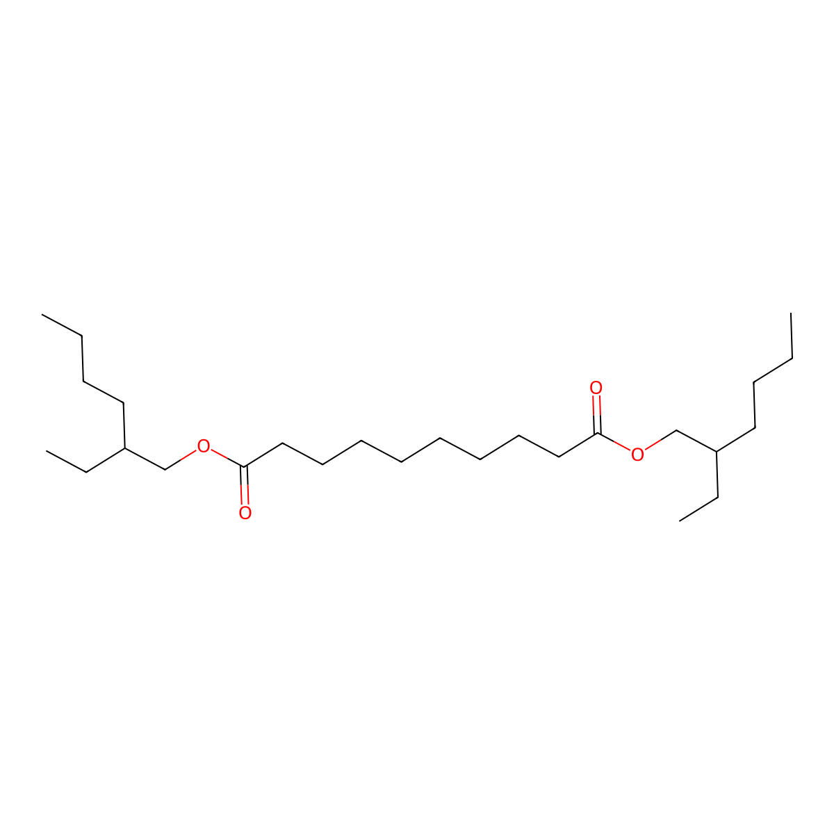 Di-2-ethylhexyl sebacate molecular structure, CAS 122-62-3