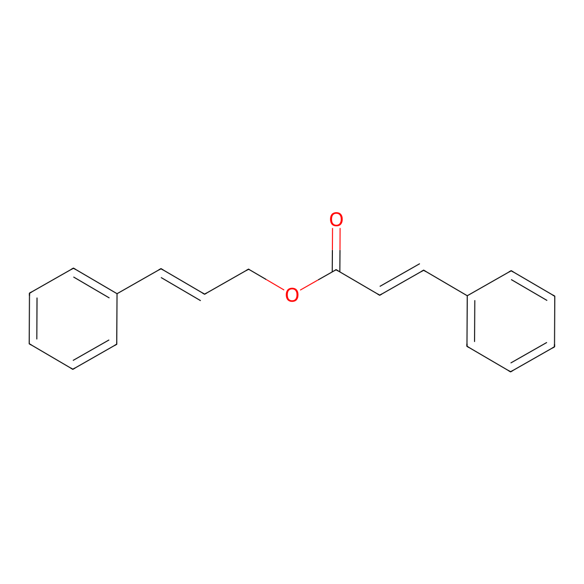 Cinnamyl cinnamate molecular structure, CAS 122-69-0