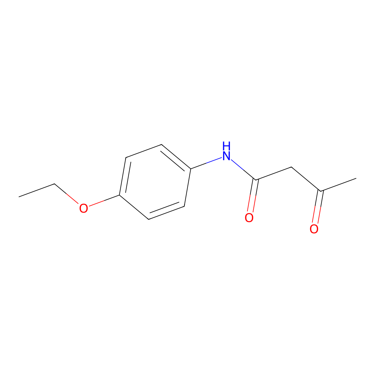 N-(4-Ethoxyphenyl)-3-oxobutanamide molecular structure, CAS 122-82-7