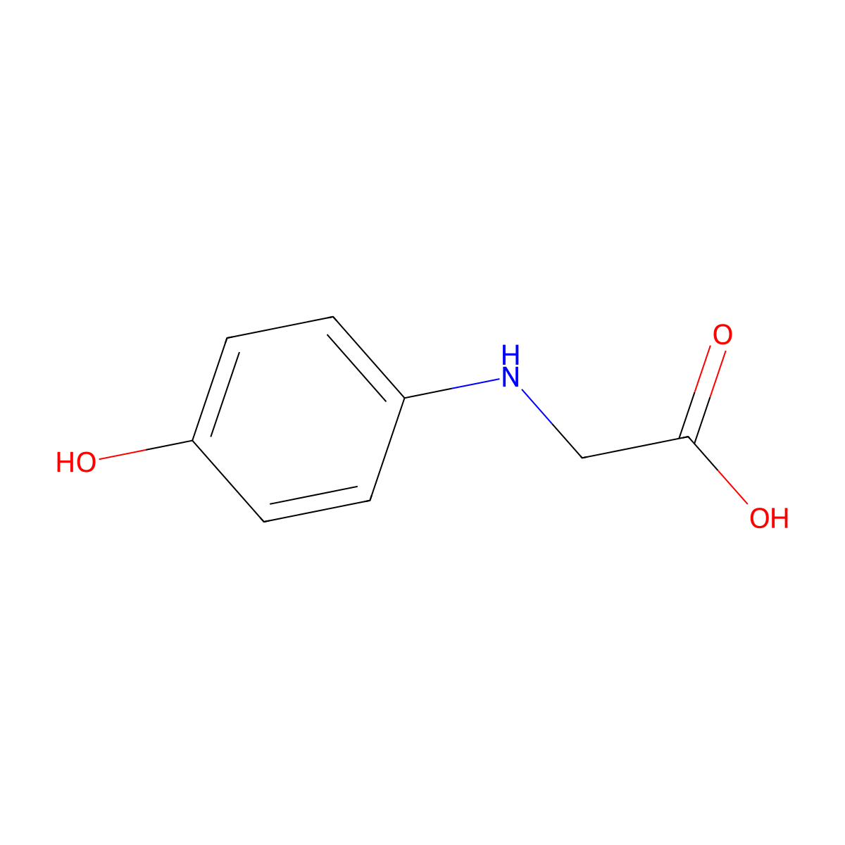 N-(4-Hydroxyphenyl)glycine molecular structure, CAS 122-87-2