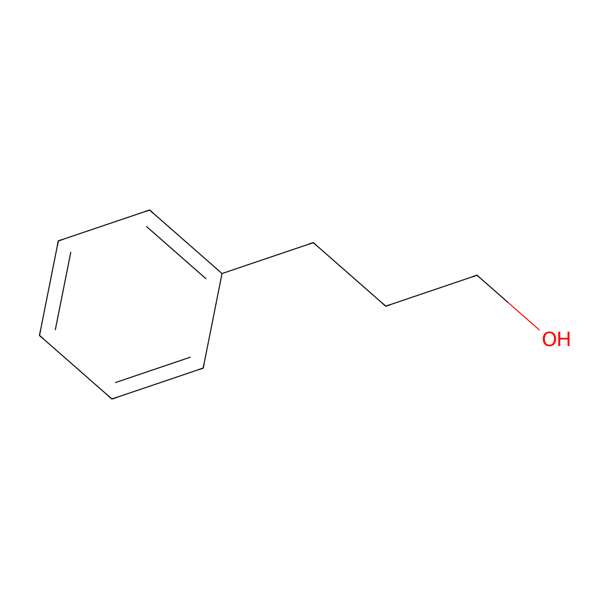 Benzenepropanol molecular structure, CAS 122-97-4