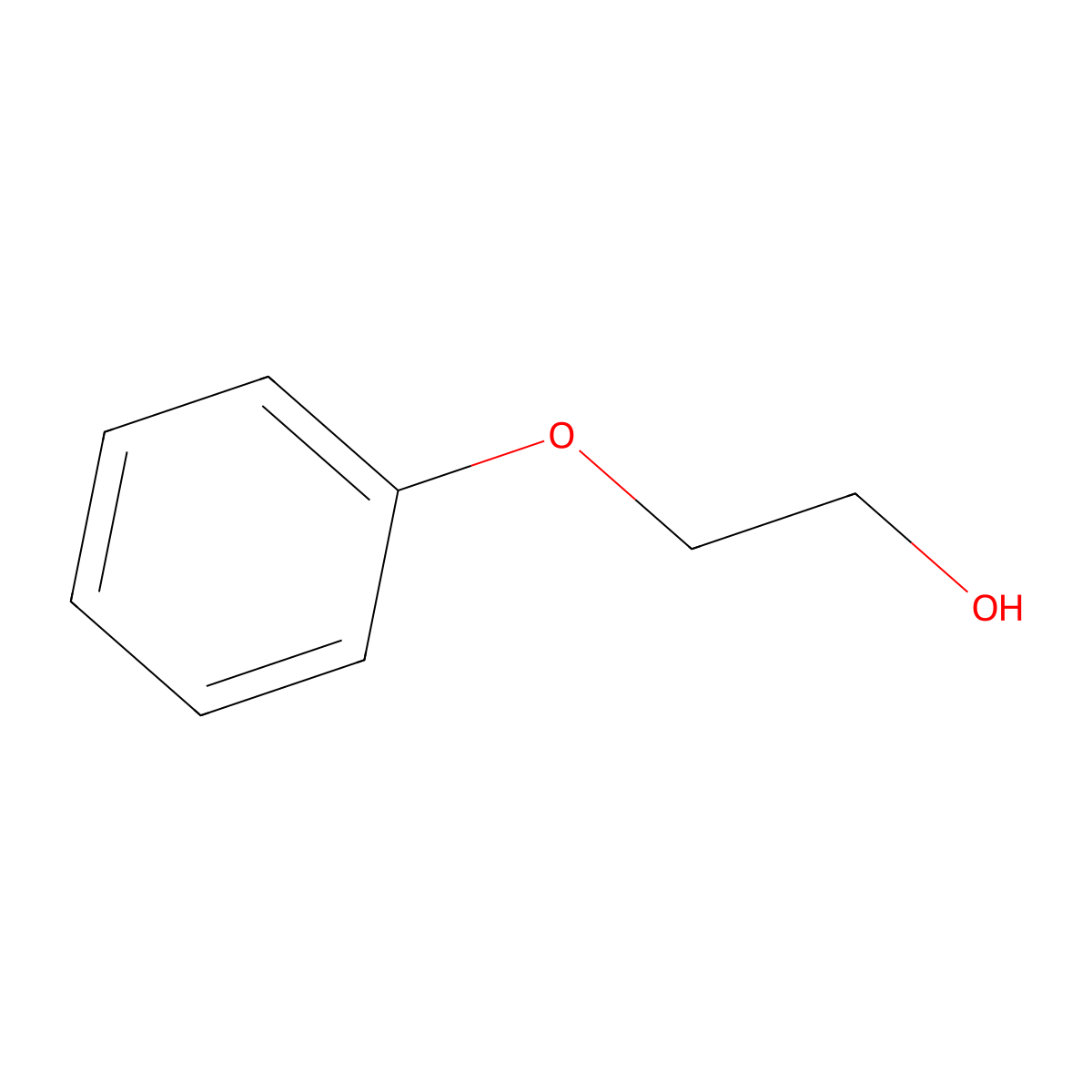 Phenoxyethanol molecular structure, CAS 122-99-6