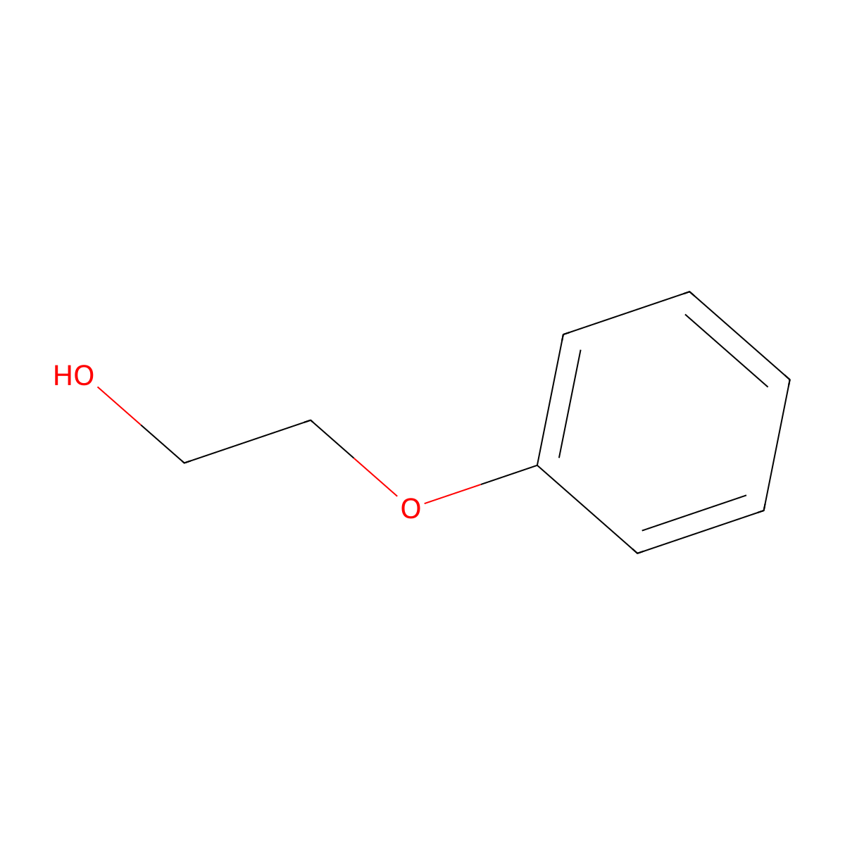 Phenoxyethanol molecular structure, CAS 122-99-6