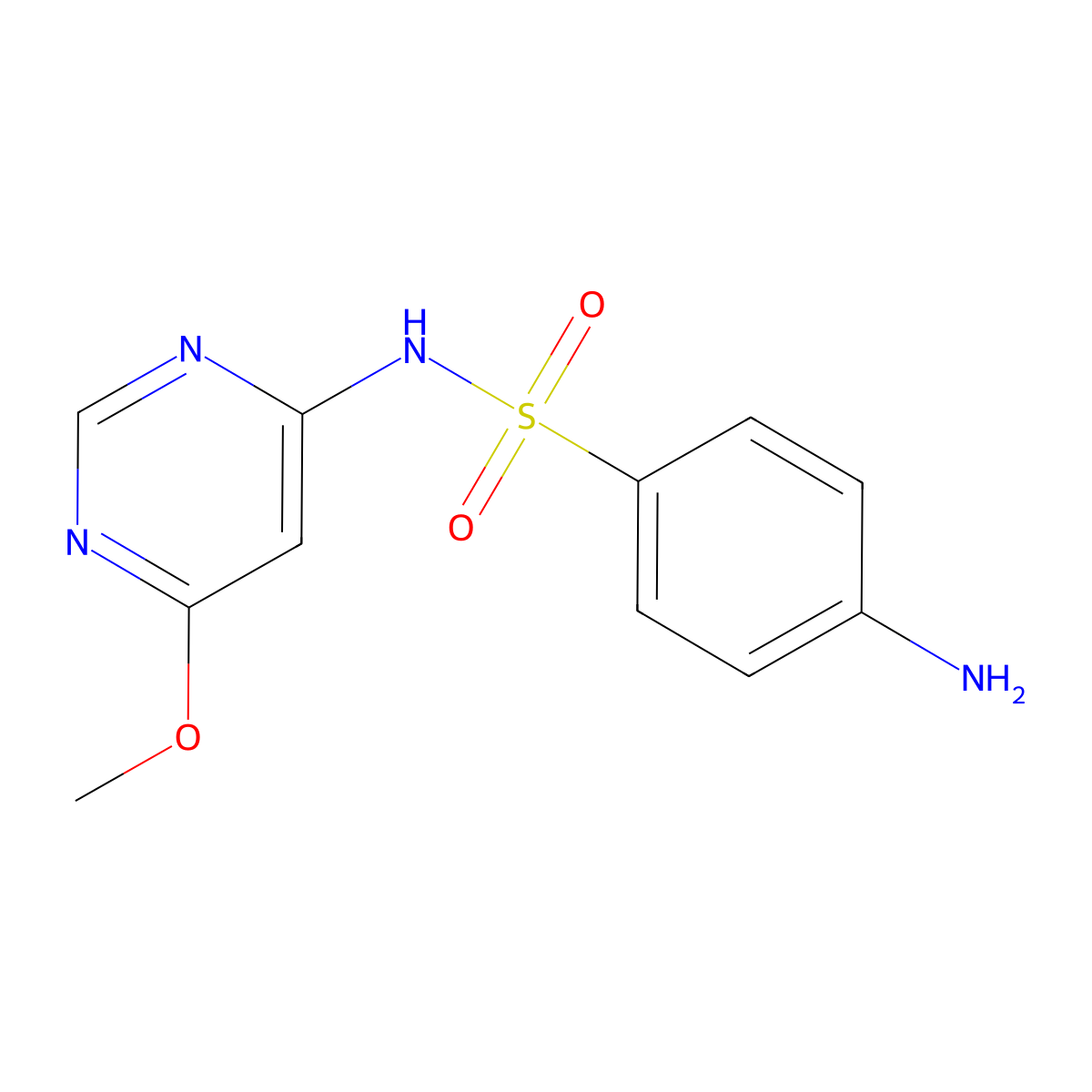 Sulfamonomethoxine molecular structure, CAS 1220-83-3