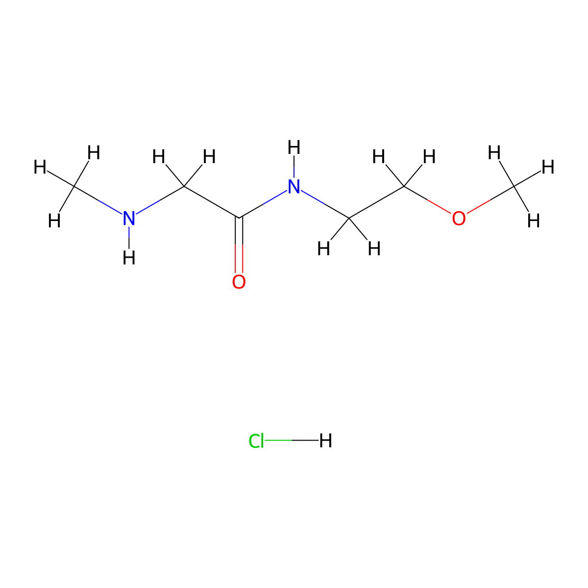N-(2-Methoxyethyl)-2-(methylamino)acetamide hydrochloride molecular structure, CAS 1220016-37-4