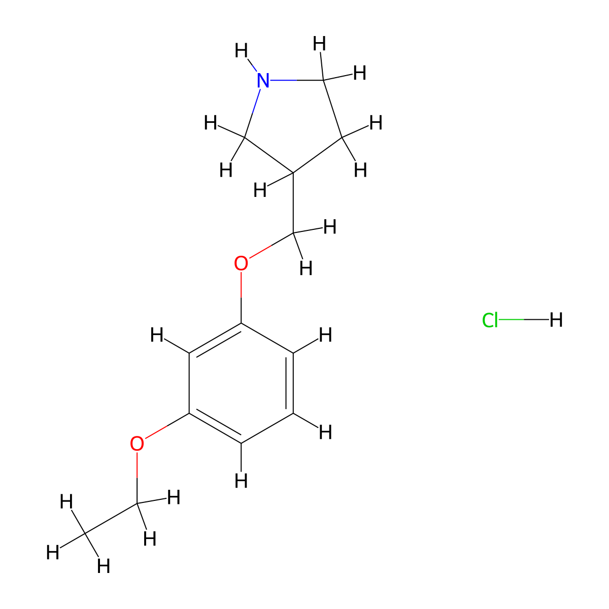 3-[(3-Ethoxyphenoxy)methyl]pyrrolidine hydrochloride molecular structure, CAS 1220016-53-4