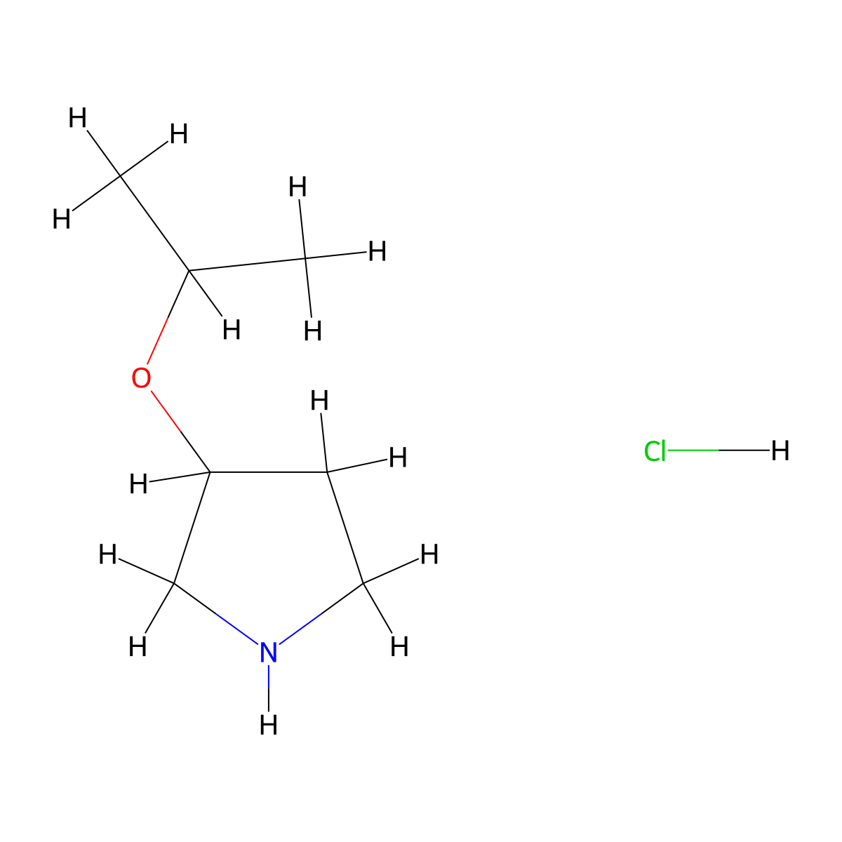 3-Isopropoxypyrrolidine hydrochloride molecular structure, CAS 1220016-56-7