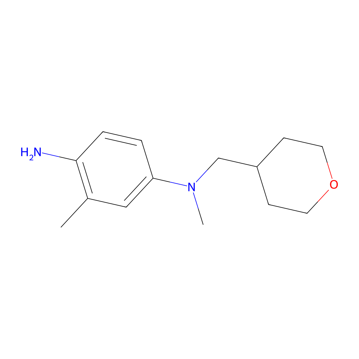 N1,3-Dimethyl-N1-((tetrahydro-2H-pyran-4-yl)methyl)benzene-1,4-diamine molecular structure, CAS 1220016-69-2