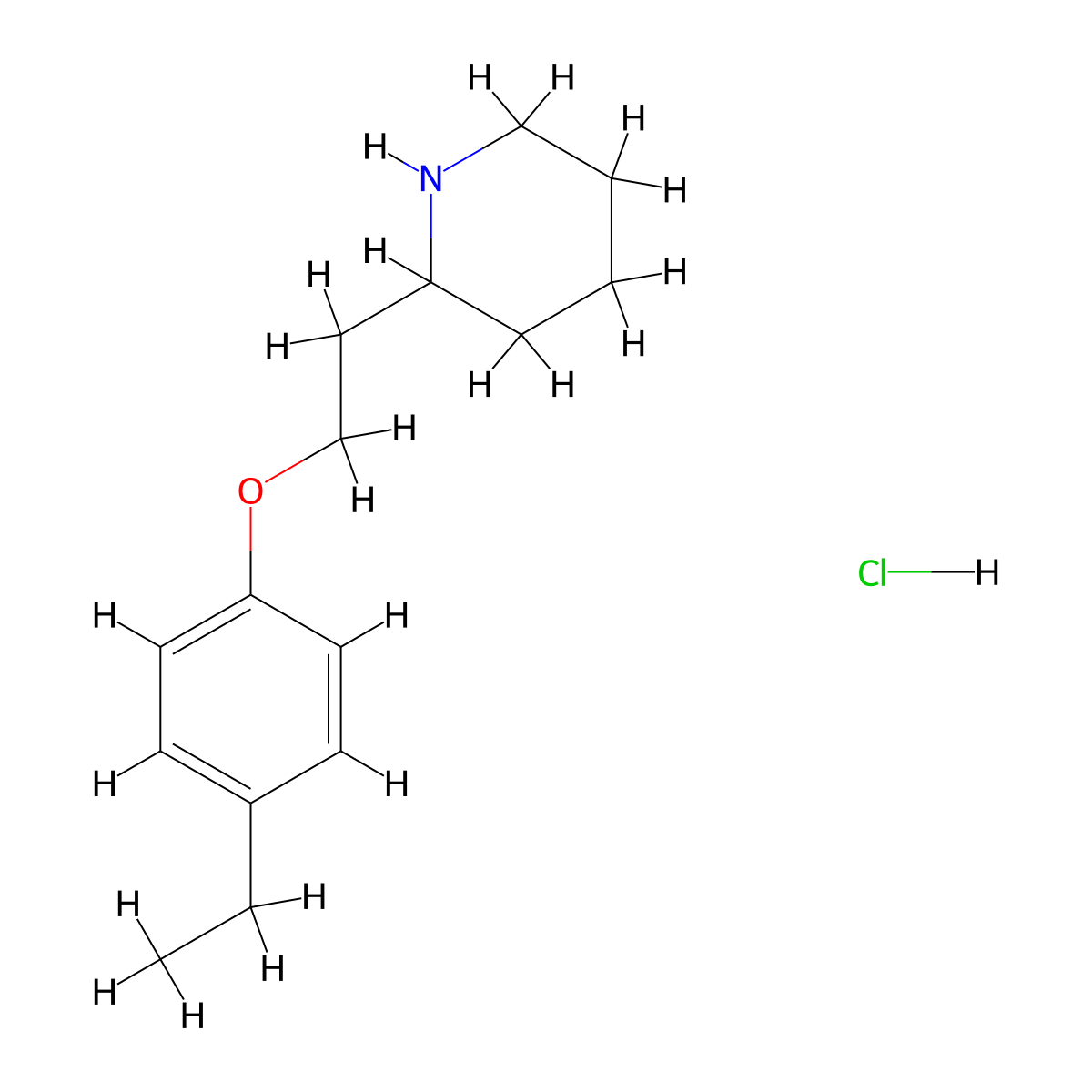 2-[2-(4-Ethylphenoxy)ethyl]piperidine hydrochloride molecular structure, CAS 1220016-75-0