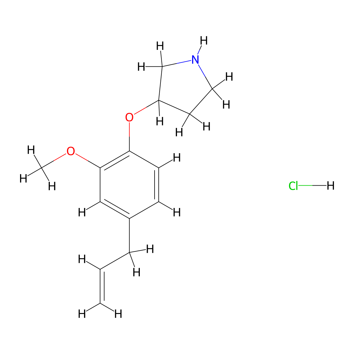 3-(4-Allyl-2-methoxyphenoxy)pyrrolidine hydrochloride molecular structure, CAS 1220016-93-2