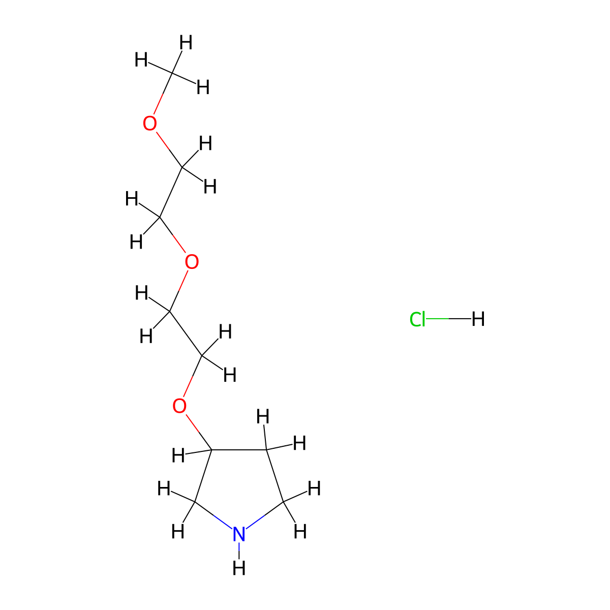 2-(2-Methoxyethoxy)ethyl 3-pyrrolidinyl ether hydrochloride molecular structure, CAS 1220017-03-7