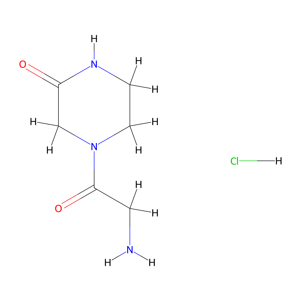 4-(2-Aminoacetyl)-2-piperazinone hydrochloride molecular structure, CAS 1220017-06-0