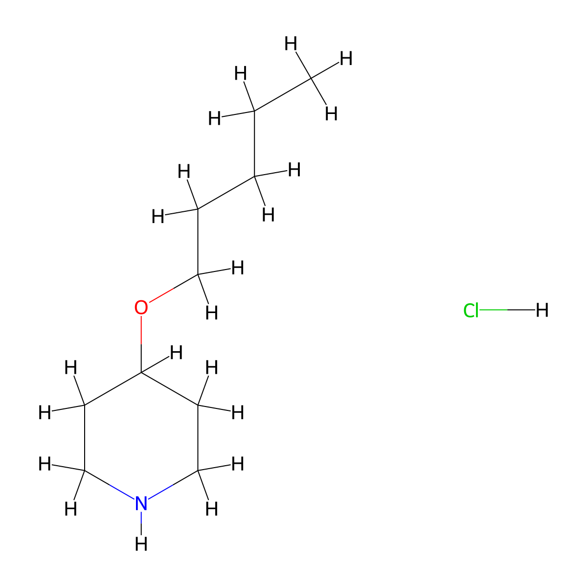 4-(Pentyloxy)piperidine hydrochloride molecular structure, CAS 1220017-09-3
