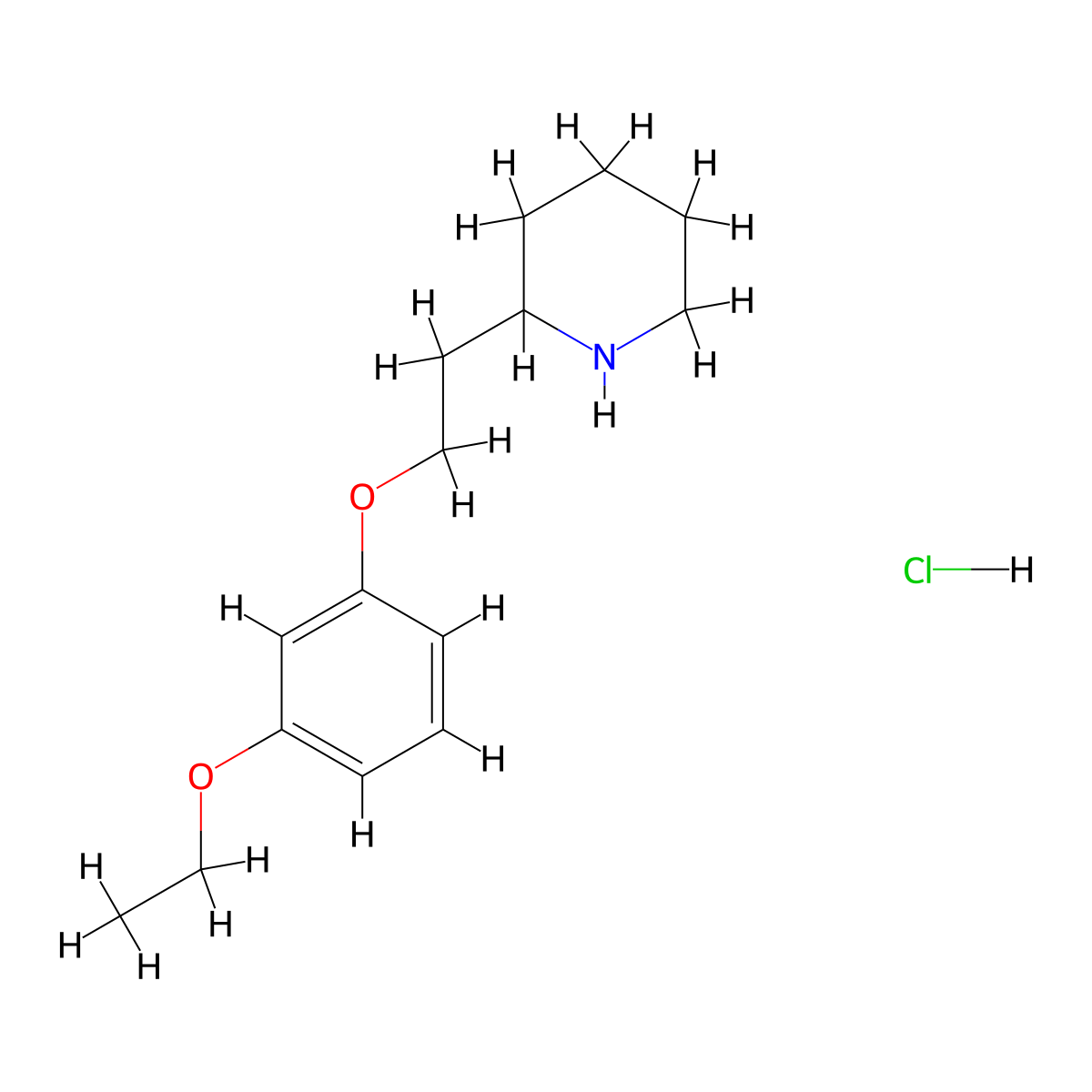2-[2-(3-Ethoxyphenoxy)ethyl]piperidine hydrochloride molecular structure, CAS 1220017-32-2