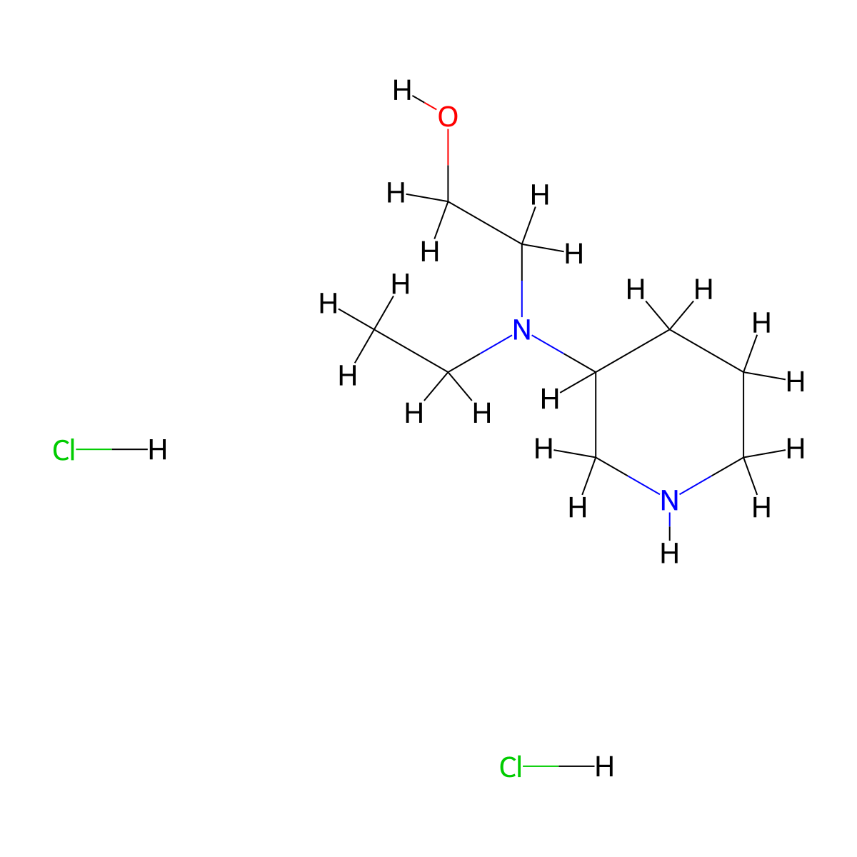 2-[Ethyl(3-piperidinyl)amino]-1-ethanol dihydrochloride molecular structure, CAS 1220017-33-3