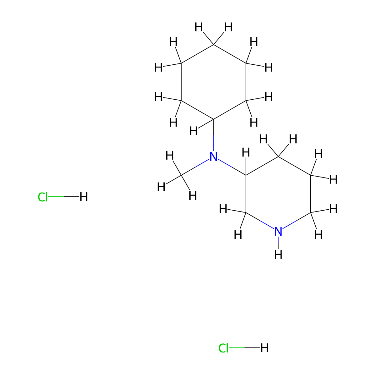 N-cyclohexyl-N-methylpiperidin-3-amine dihydrochloride molecular structure, CAS 1220017-41-3