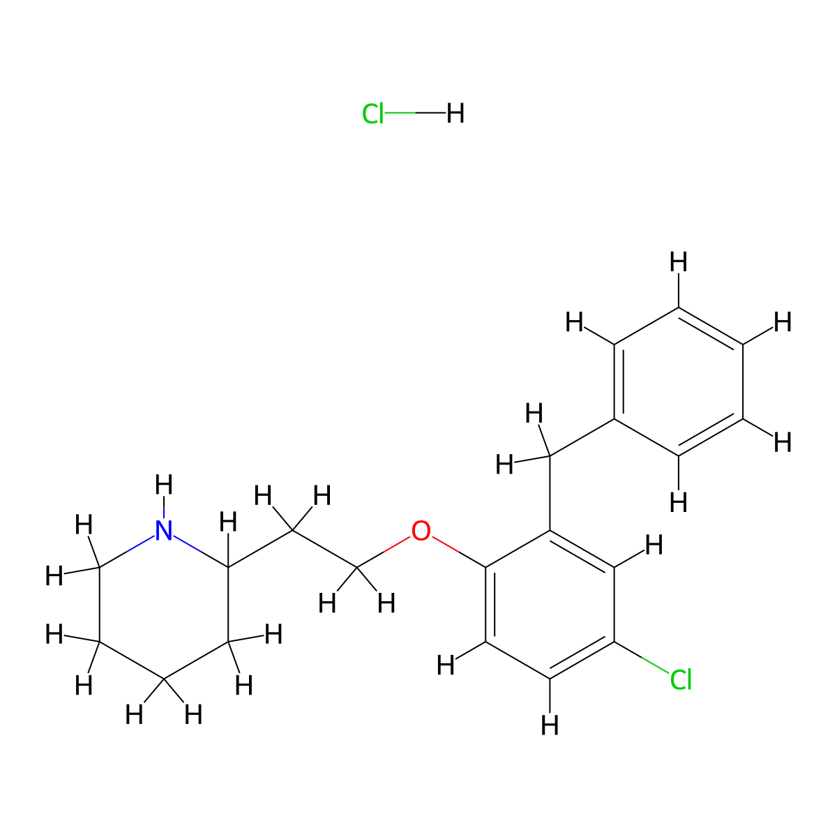 2-[2-(2-Benzyl-4-chlorophenoxy)ethyl]piperidine hydrochloride molecular structure, CAS 1220017-45-7
